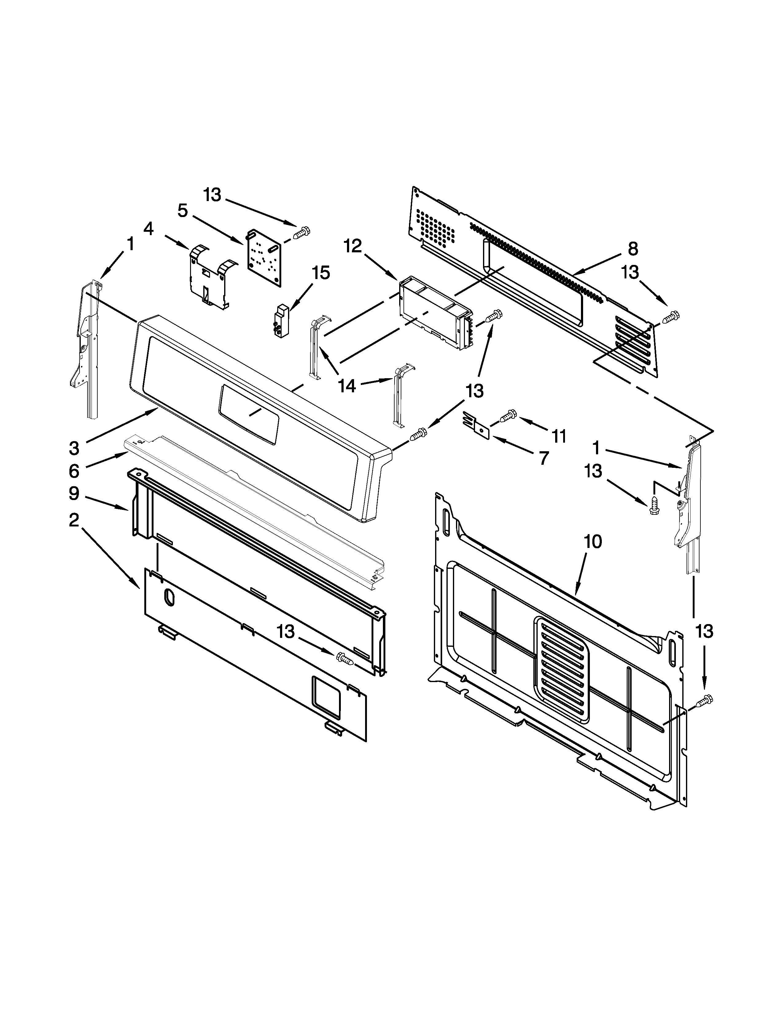 Whirlpool WFG520S0AS2 control panel parts diagram