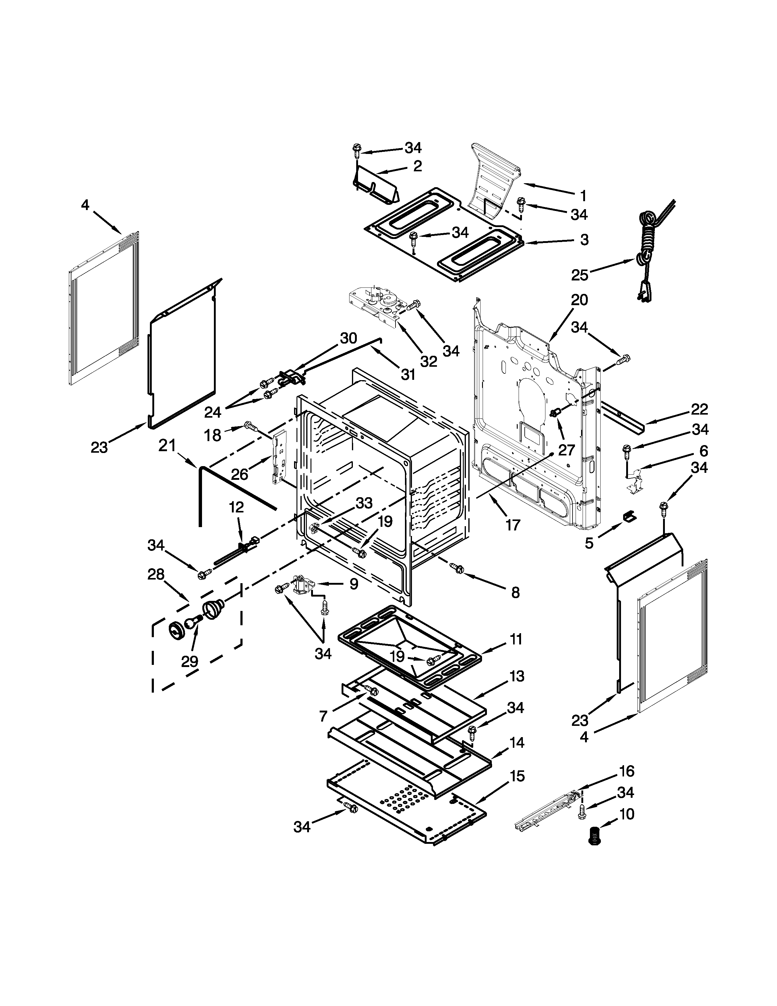 Whirlpool WFG520S0AS2 chassis parts diagram