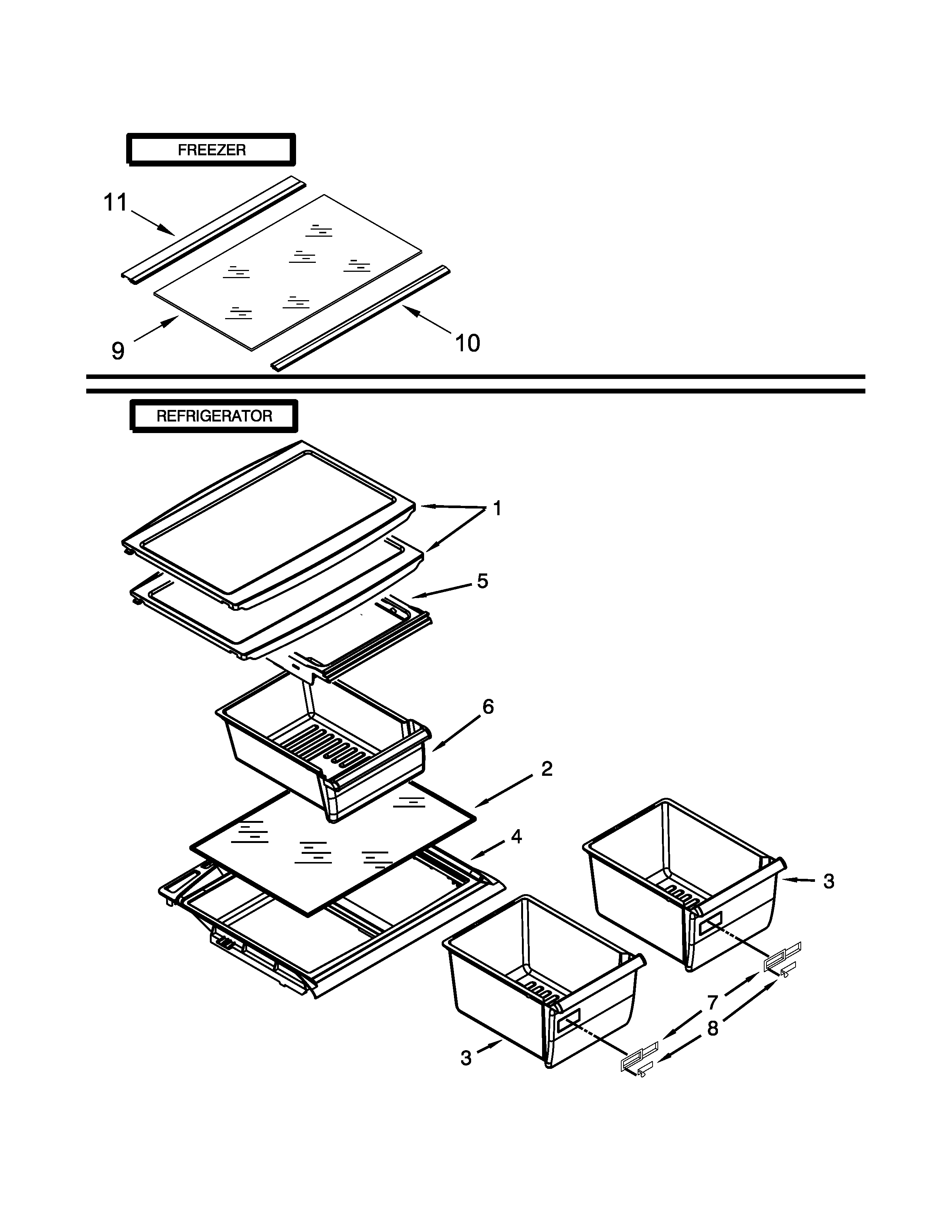 Whirlpool W8TXNGZBT01 shelf parts diagram