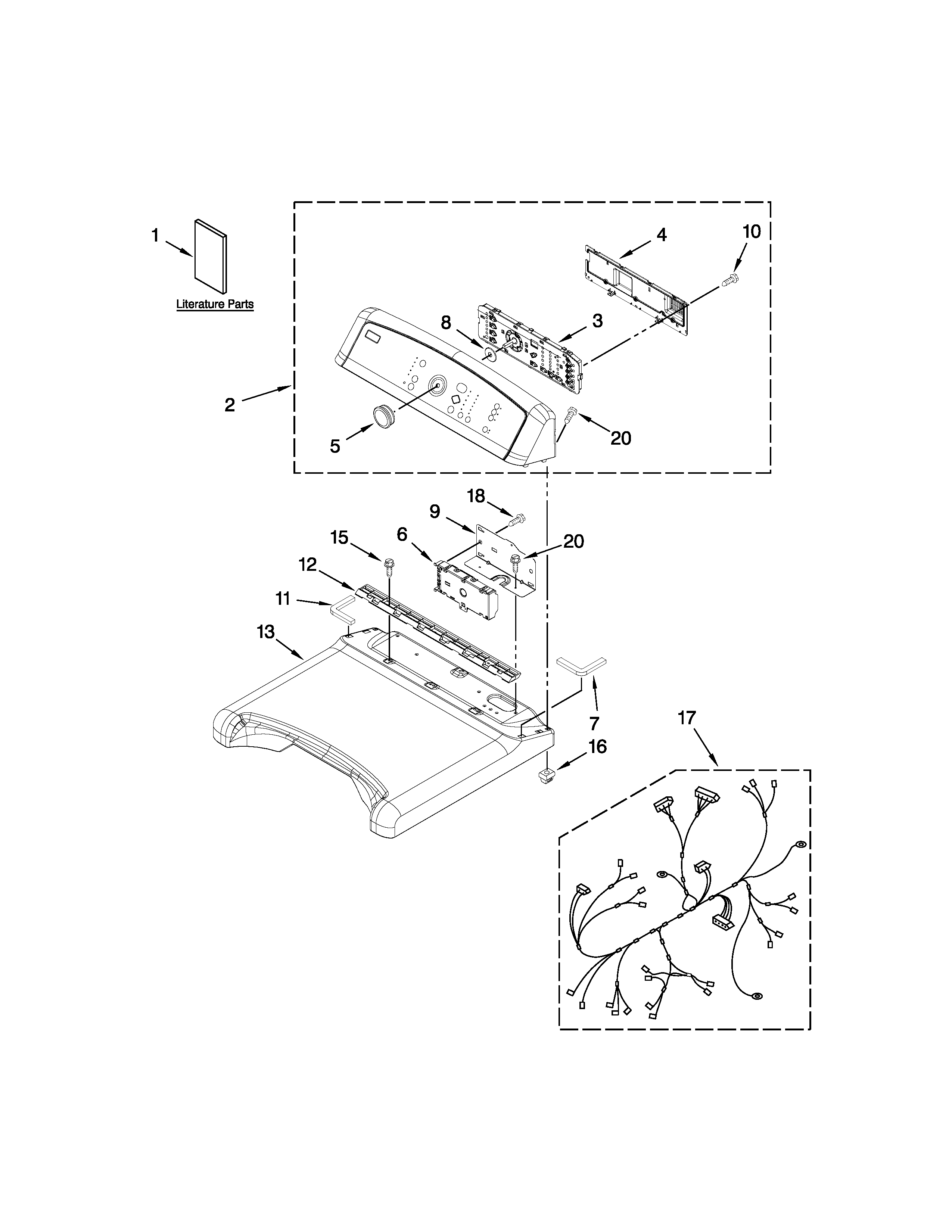 Maytag MGDB850YG2 top and console parts diagram