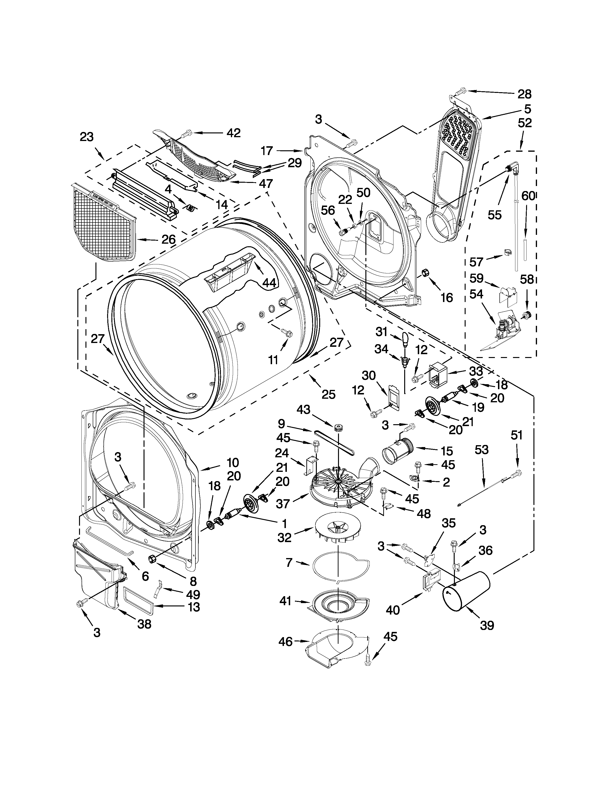 Maytag MGDB850YG2 bulkhead parts diagram