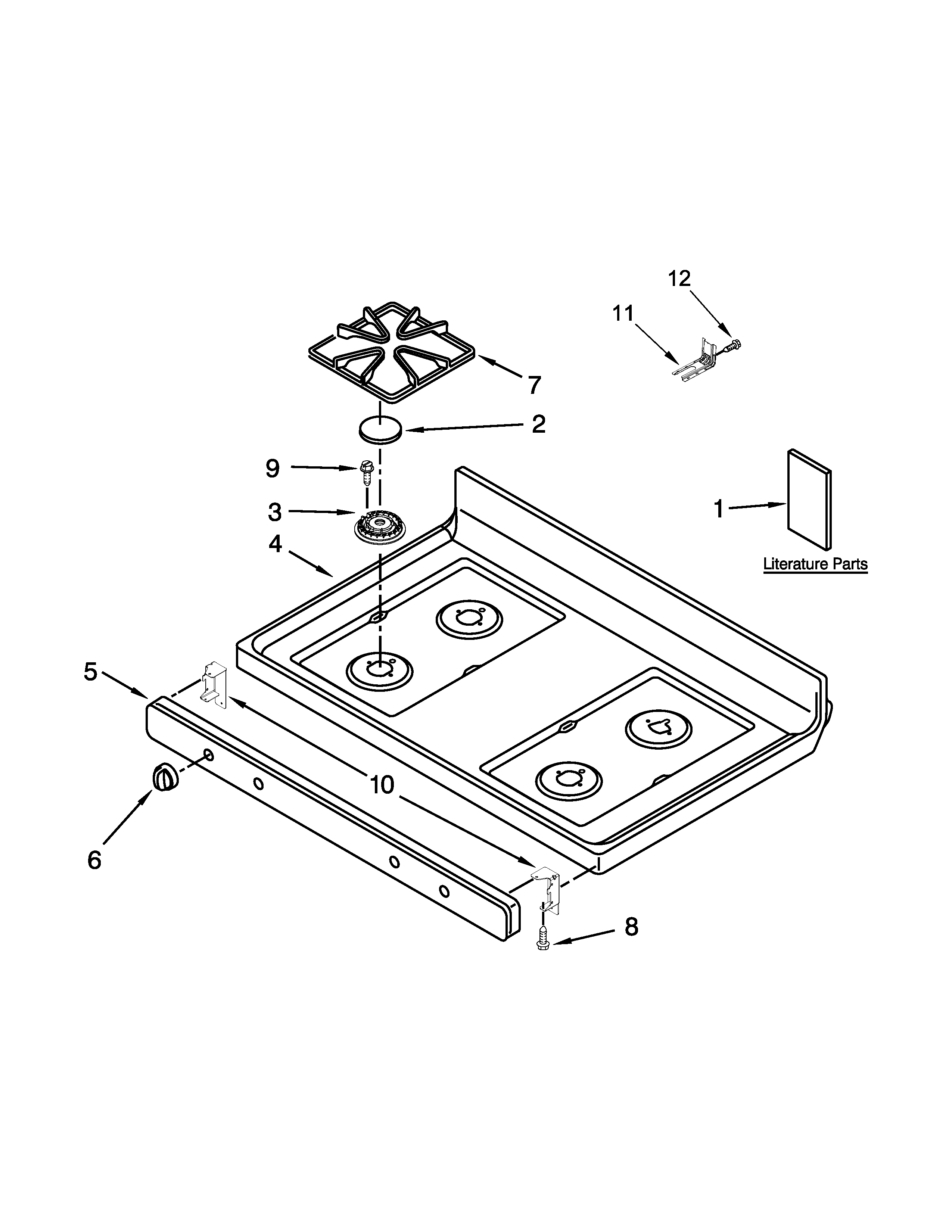 Amana AGR5630BDS1 cooktop parts diagram