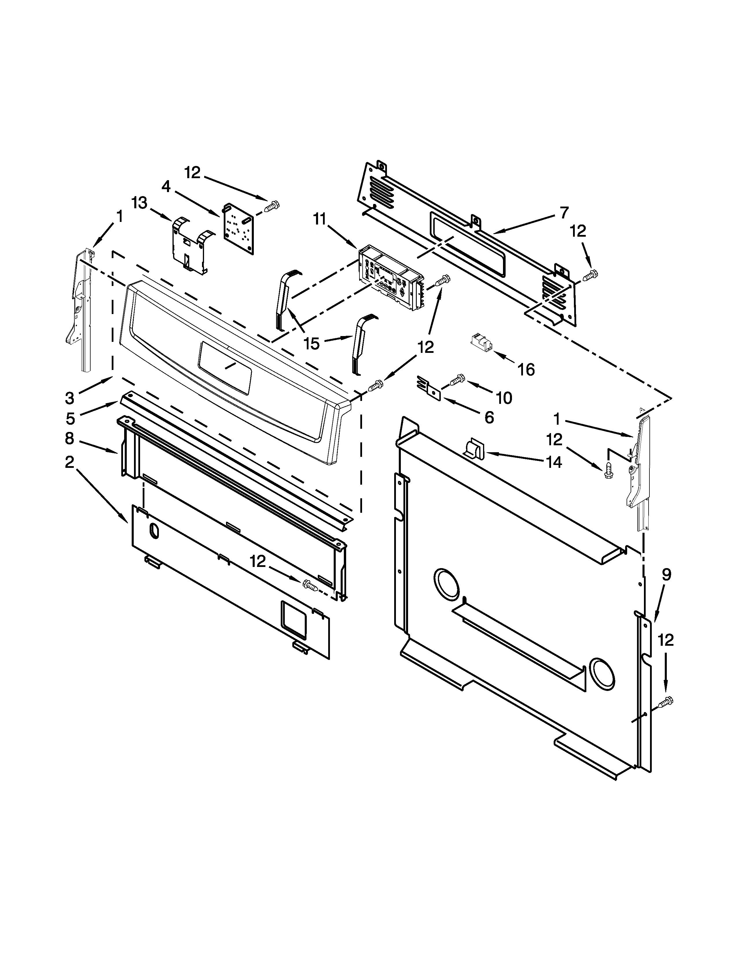 Amana AGR5630BDS1 control panel parts diagram