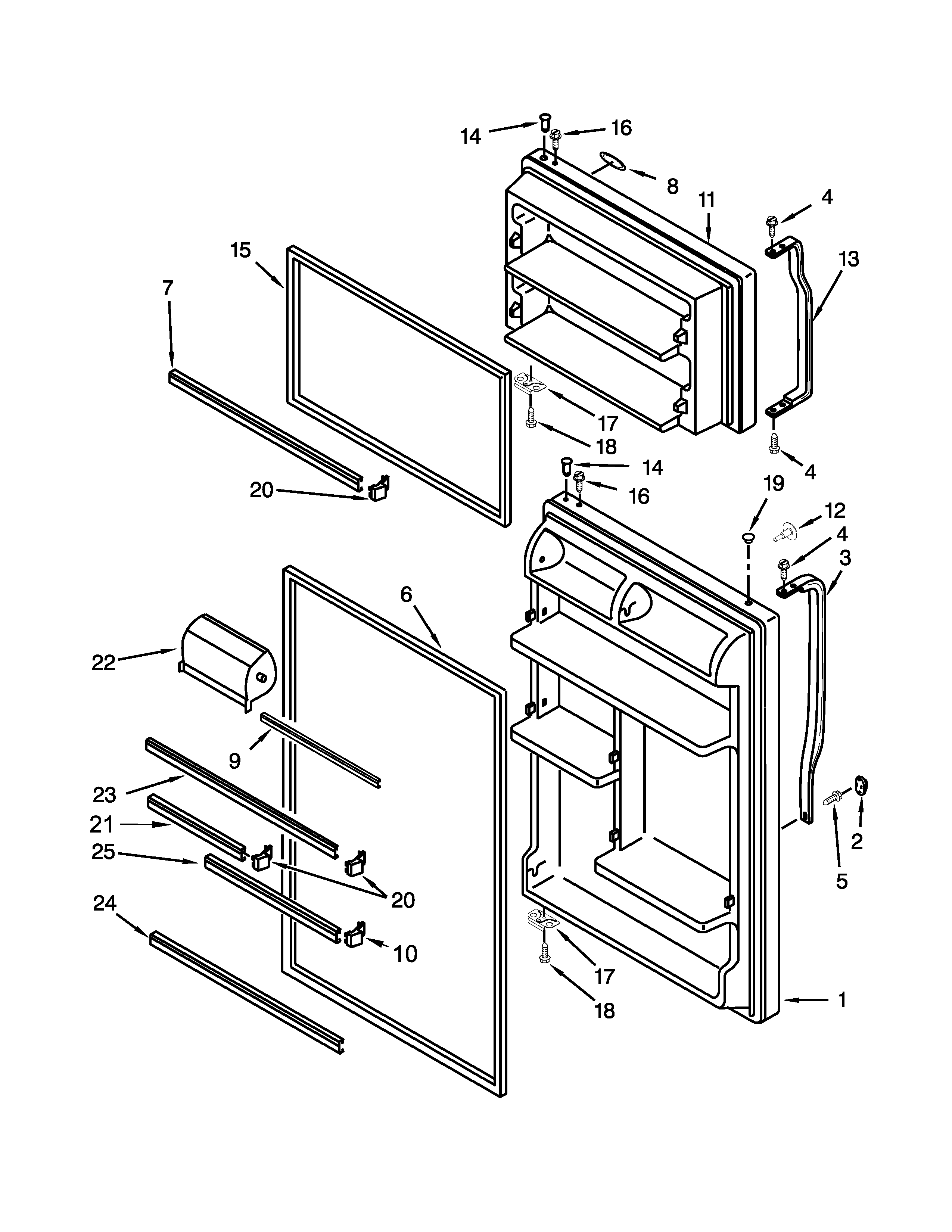 Maytag M8TXEGFBS02 door parts diagram