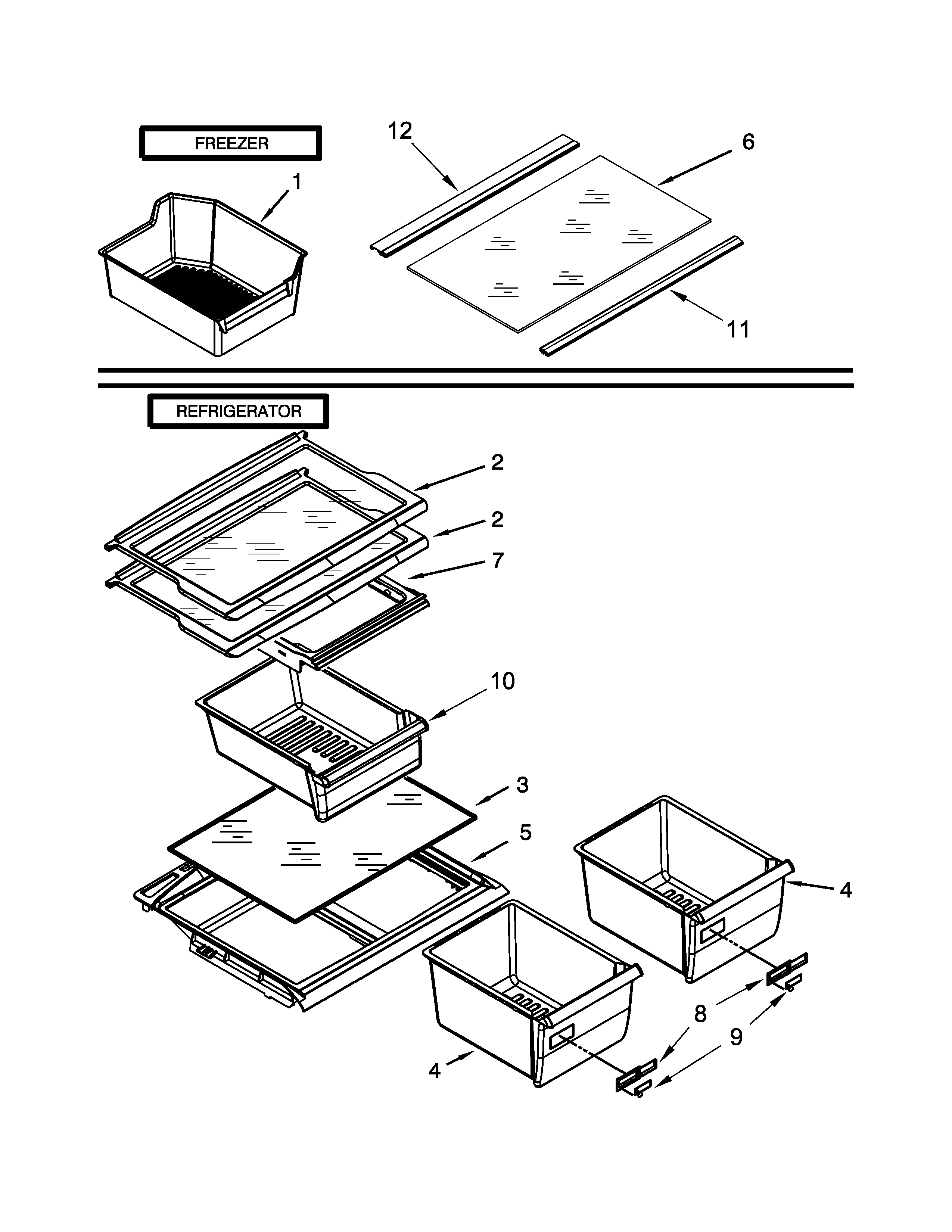 Whirlpool W8RXEGMWQ02 shelf parts diagram