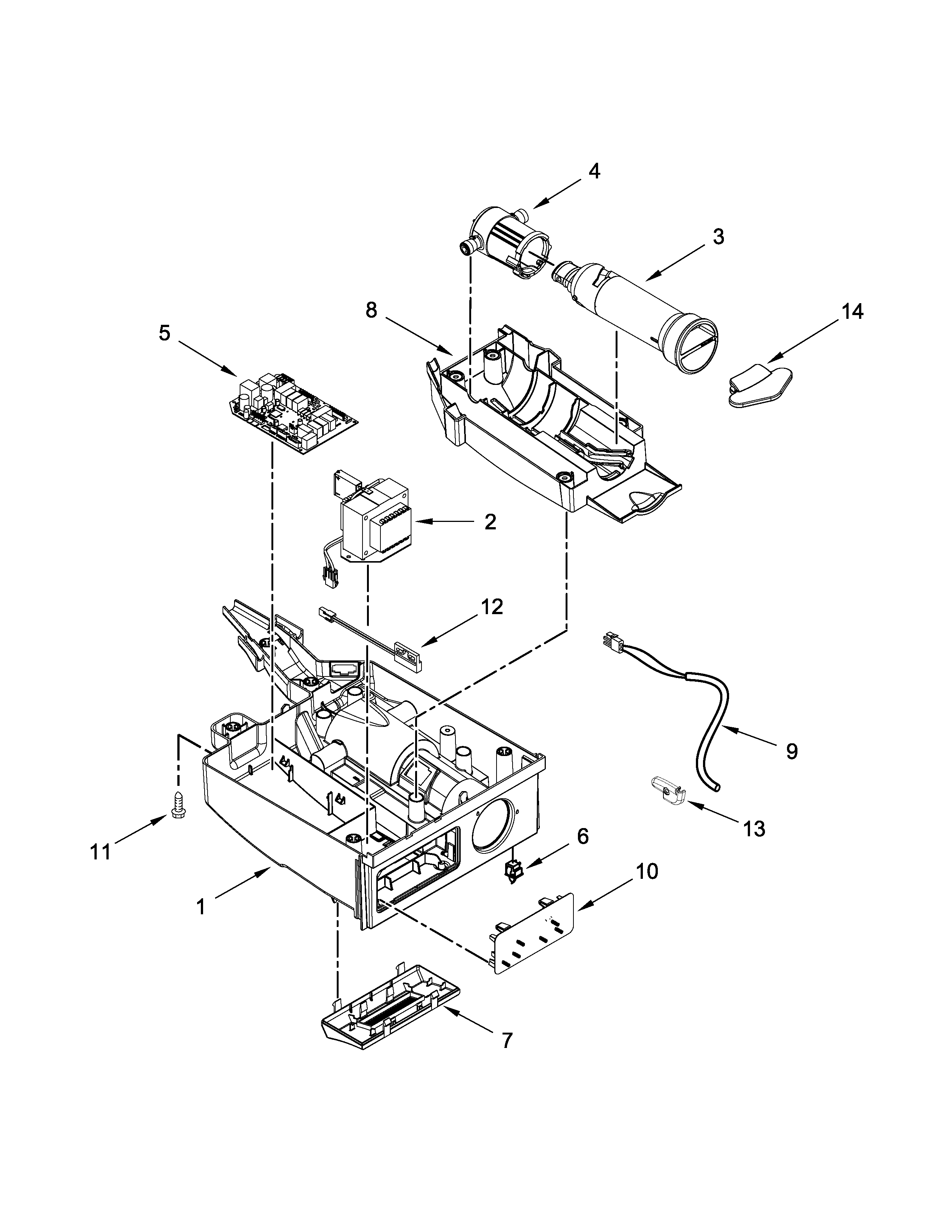 KitchenAid KUIS18NNZB0 control panel parts diagram