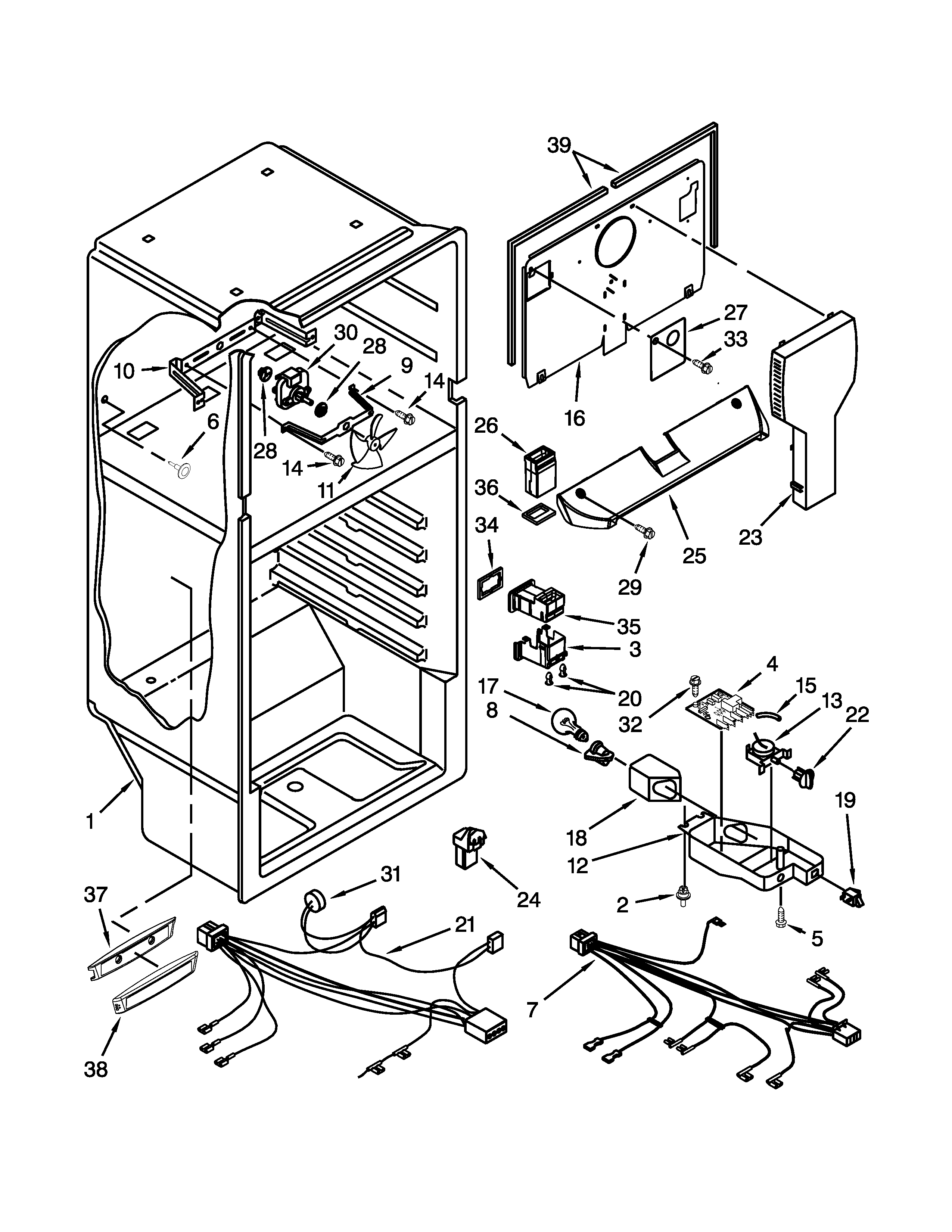 Whirlpool W8RXCGFXB03 liner parts diagram