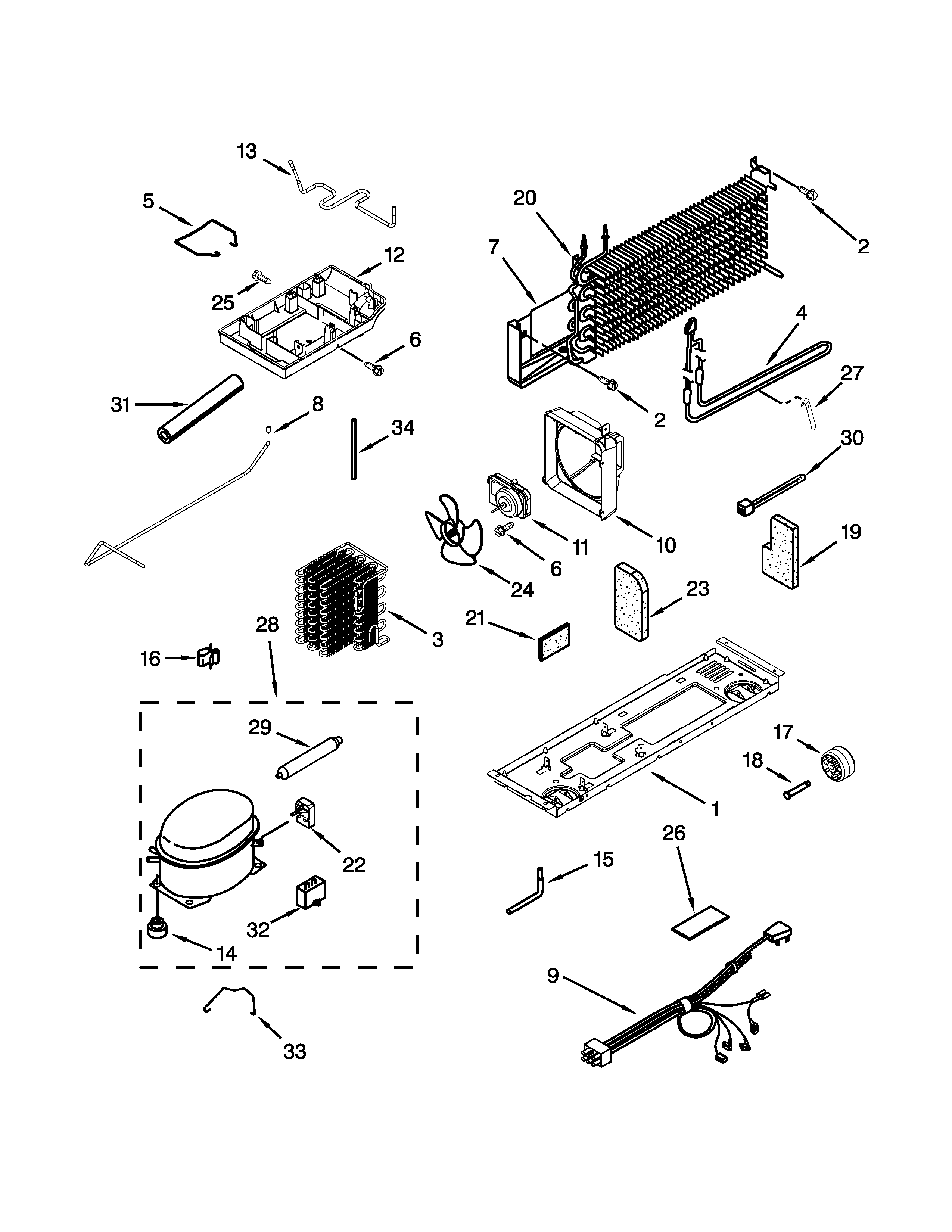 Whirlpool W8RXCGFXB03 unit parts diagram