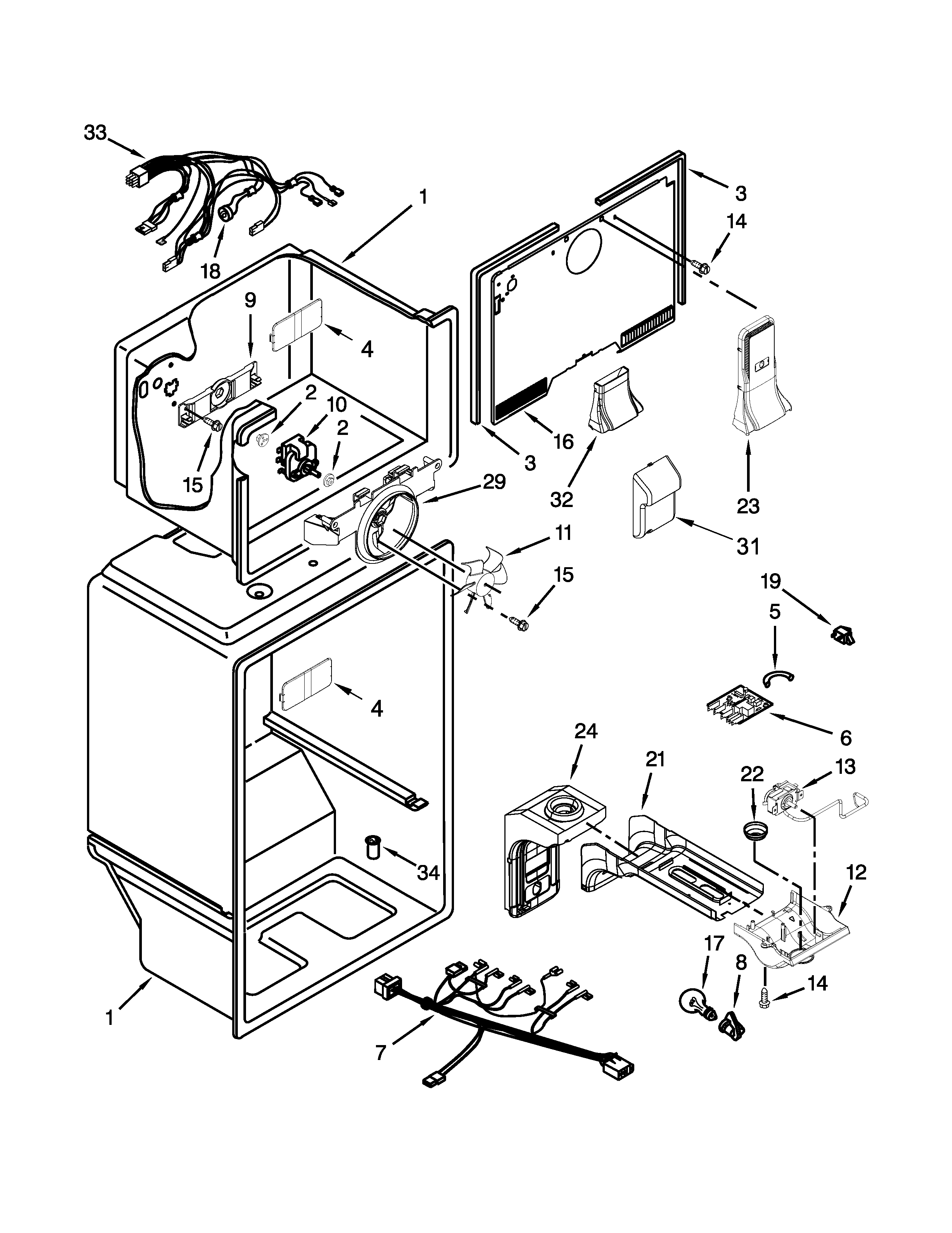 Whirlpool WRT138TFYB01 liner parts diagram