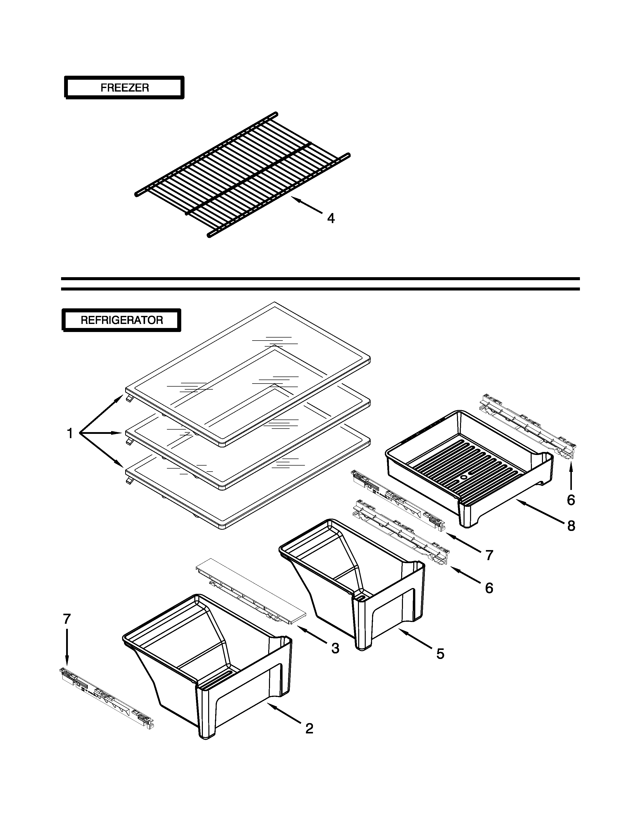 Whirlpool WRT138TFYB01 shelf parts diagram