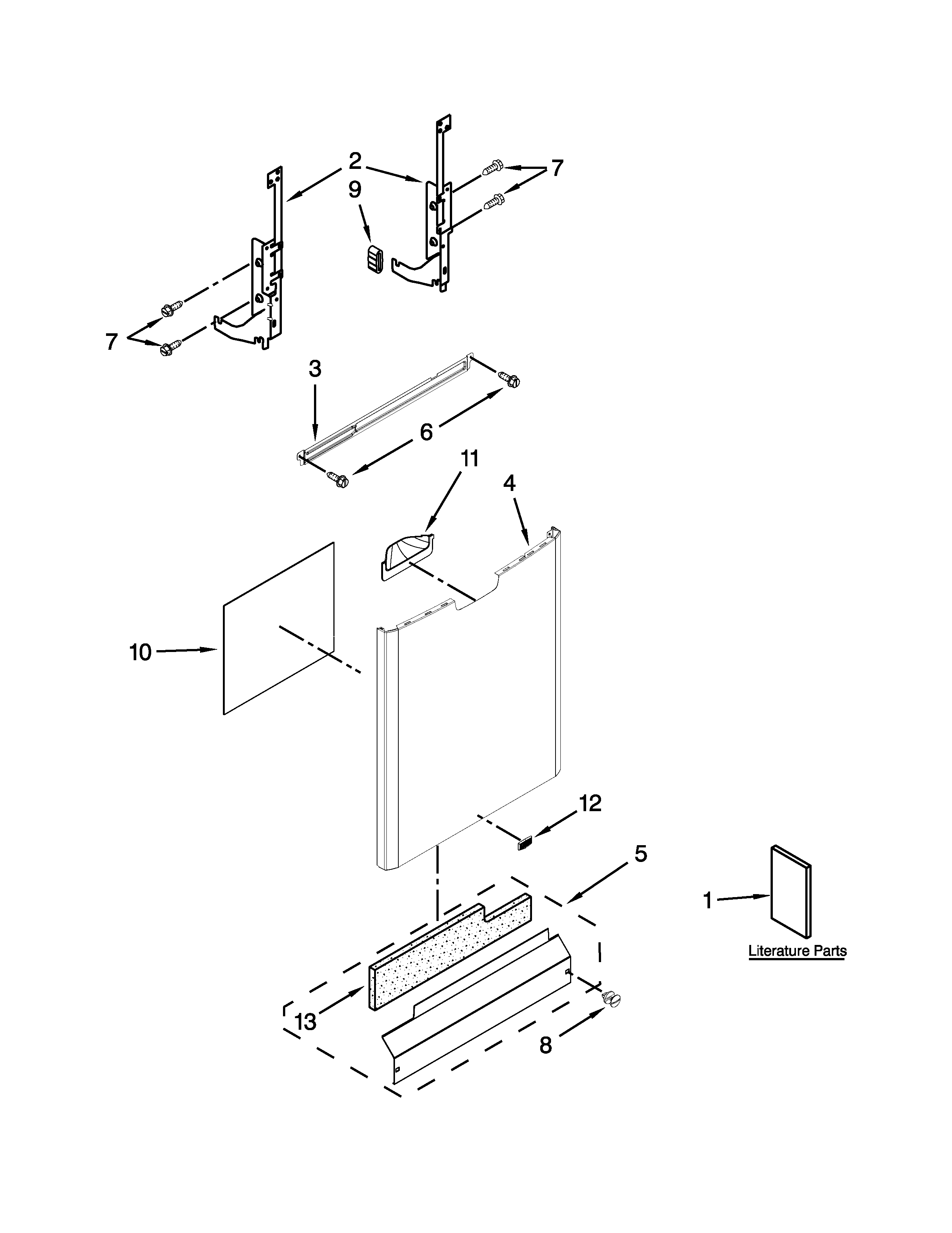 Maytag MDBH949PAB4 door and panel parts diagram