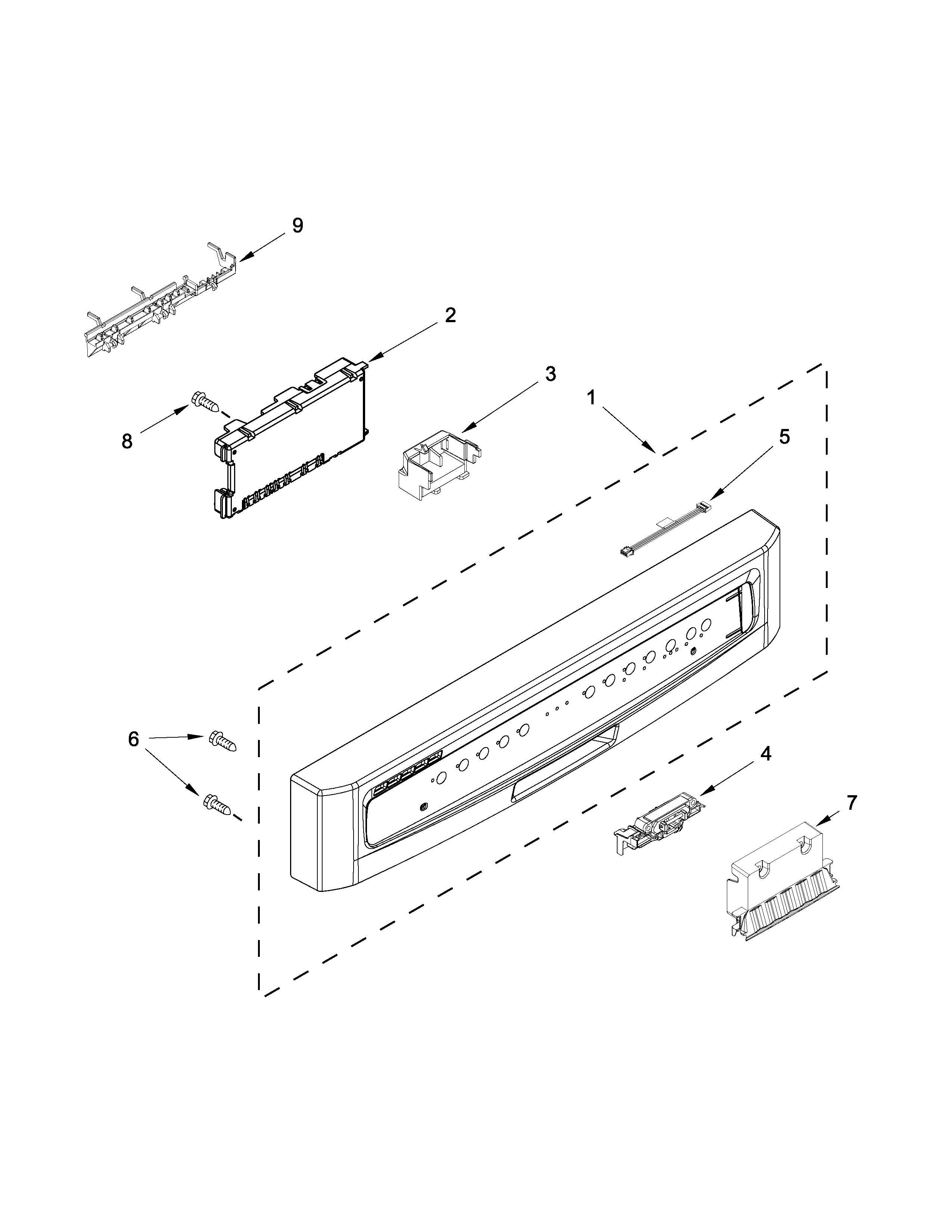 Maytag MDBH949PAB4 control panel and latch parts diagram