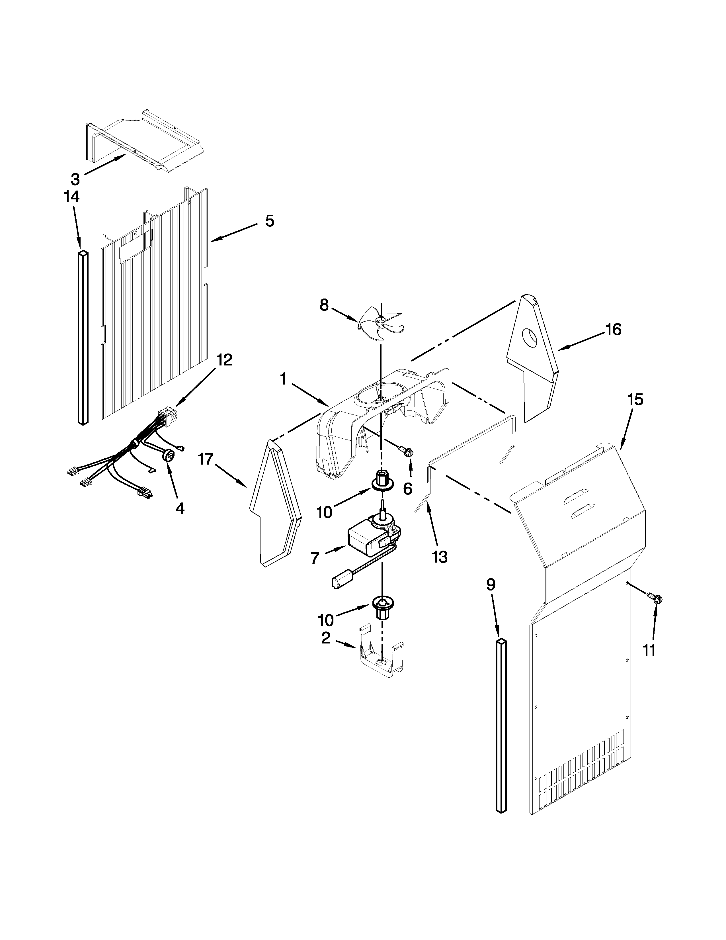 KitchenAid KSRV22FVSS00 air flow parts diagram