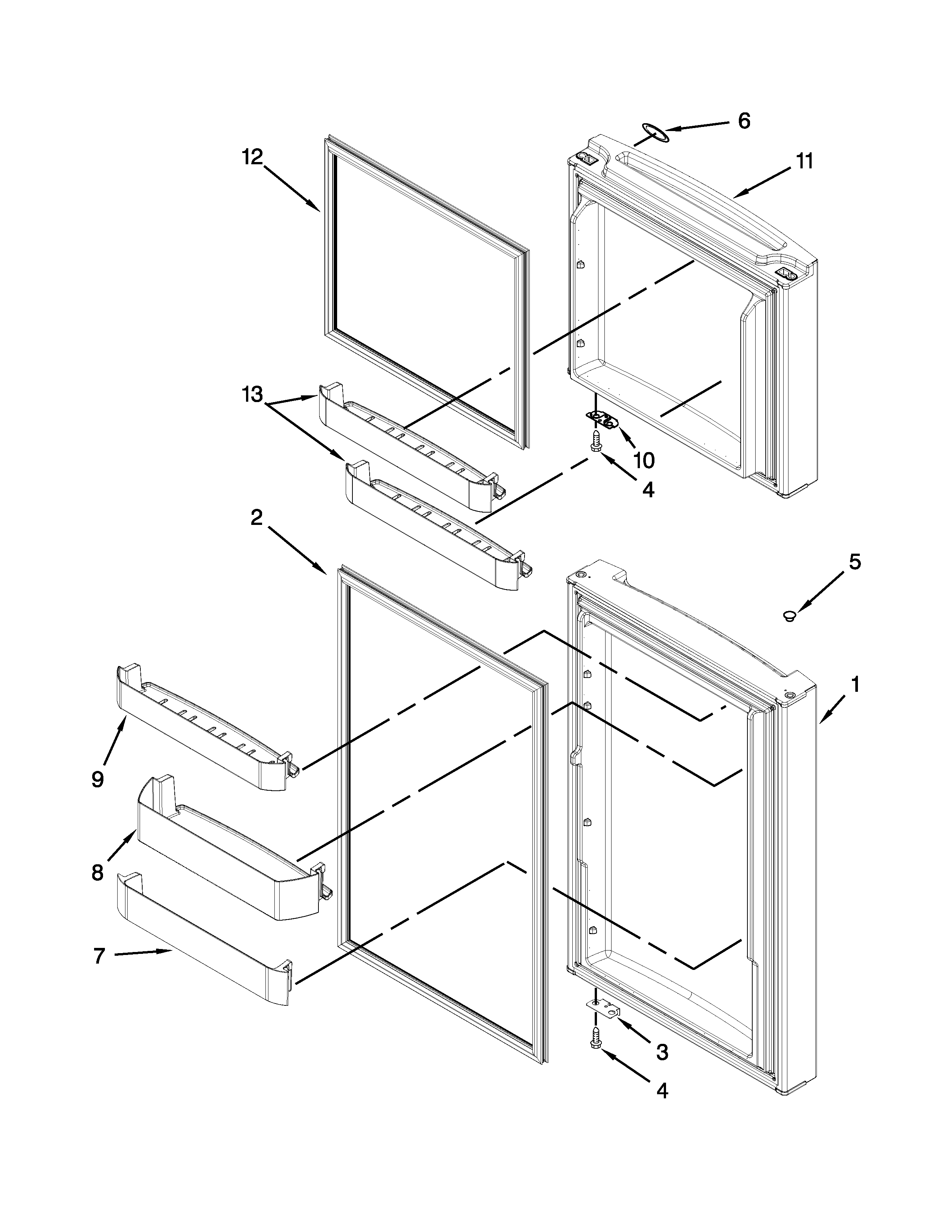 Whirlpool WRT111SFAF00 door parts diagram
