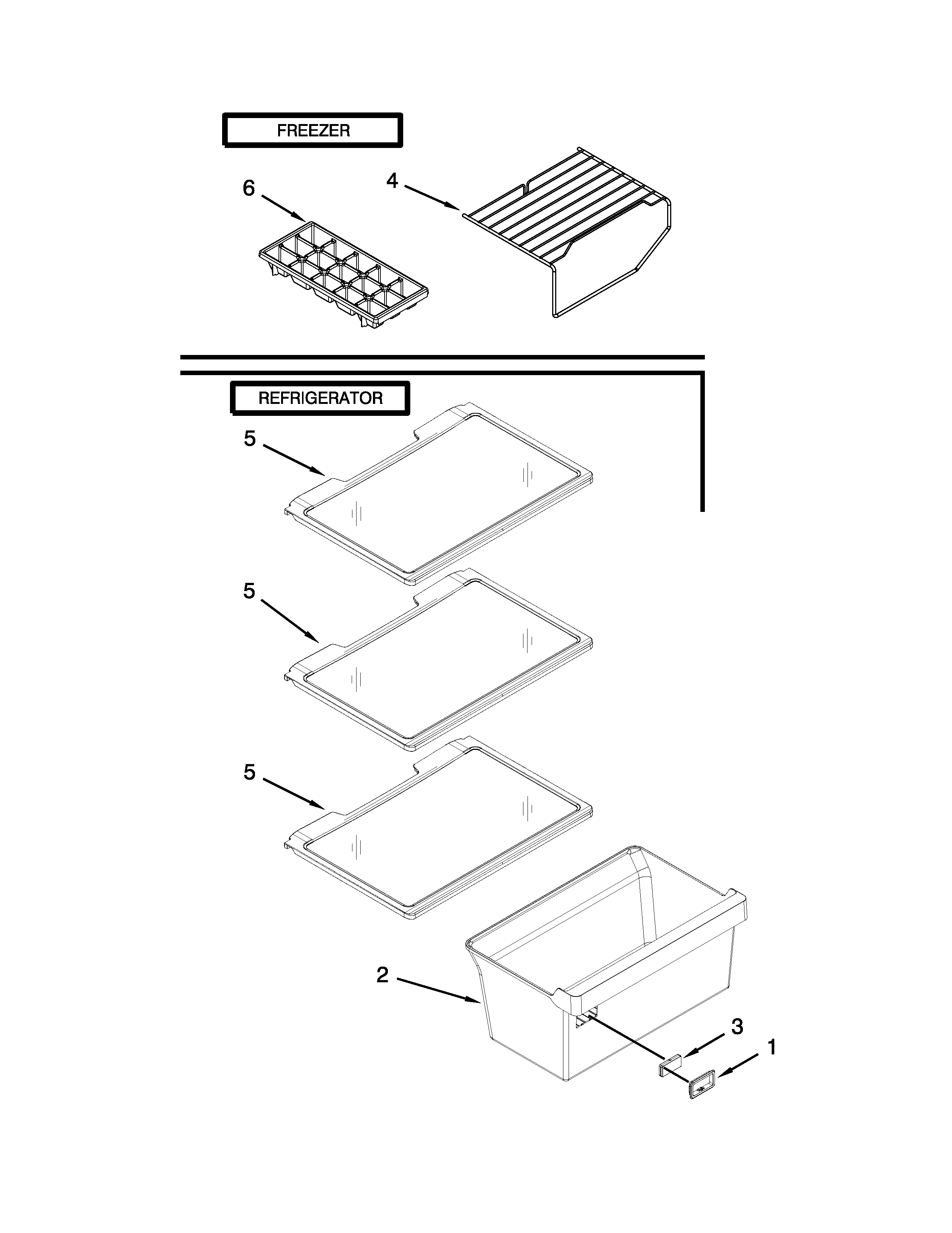 Whirlpool WRT111SFAF00 shelf parts diagram