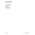 KitchenAid KUIS18PNZW0 cover sheet diagram