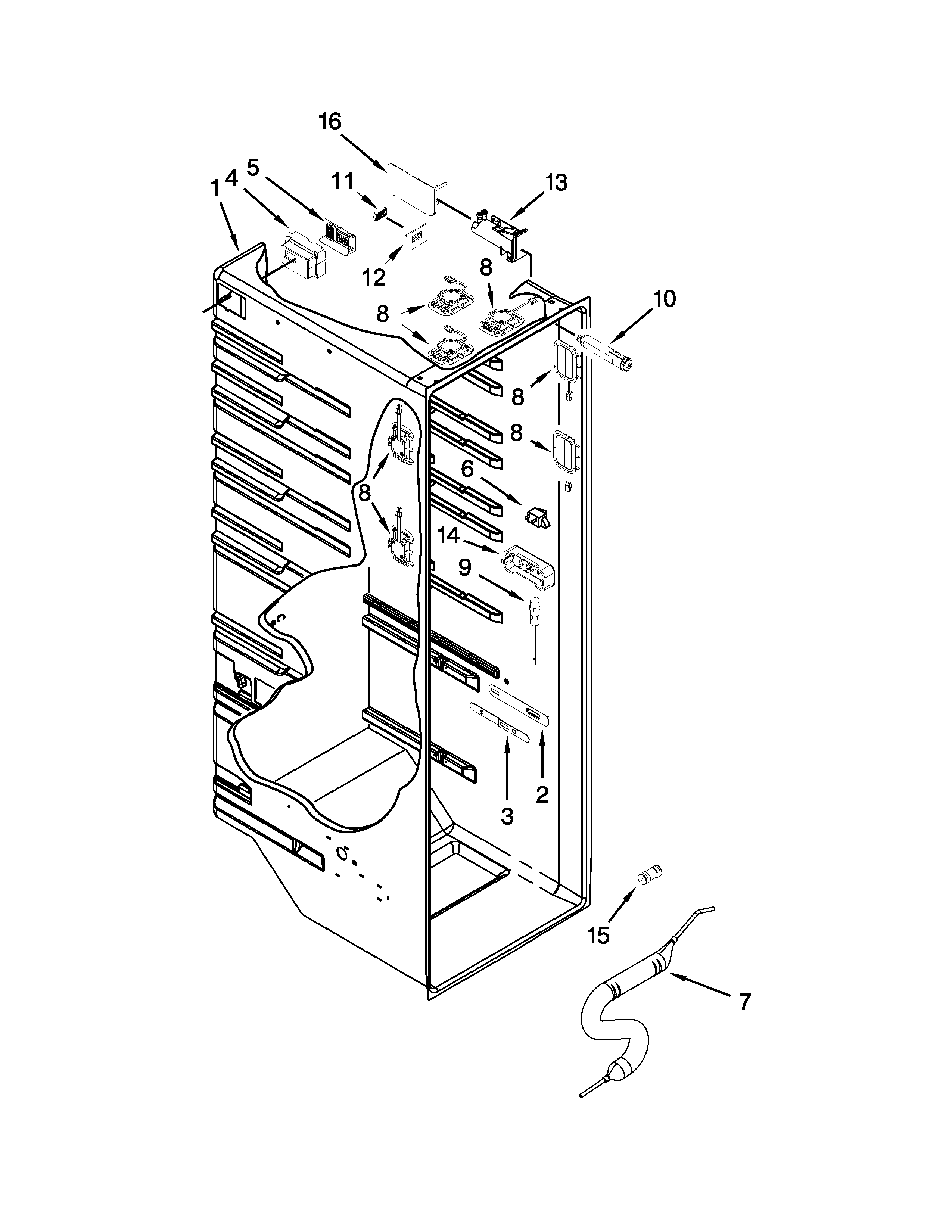 Whirlpool WRS965CIAM01 refrigerator liner parts diagram