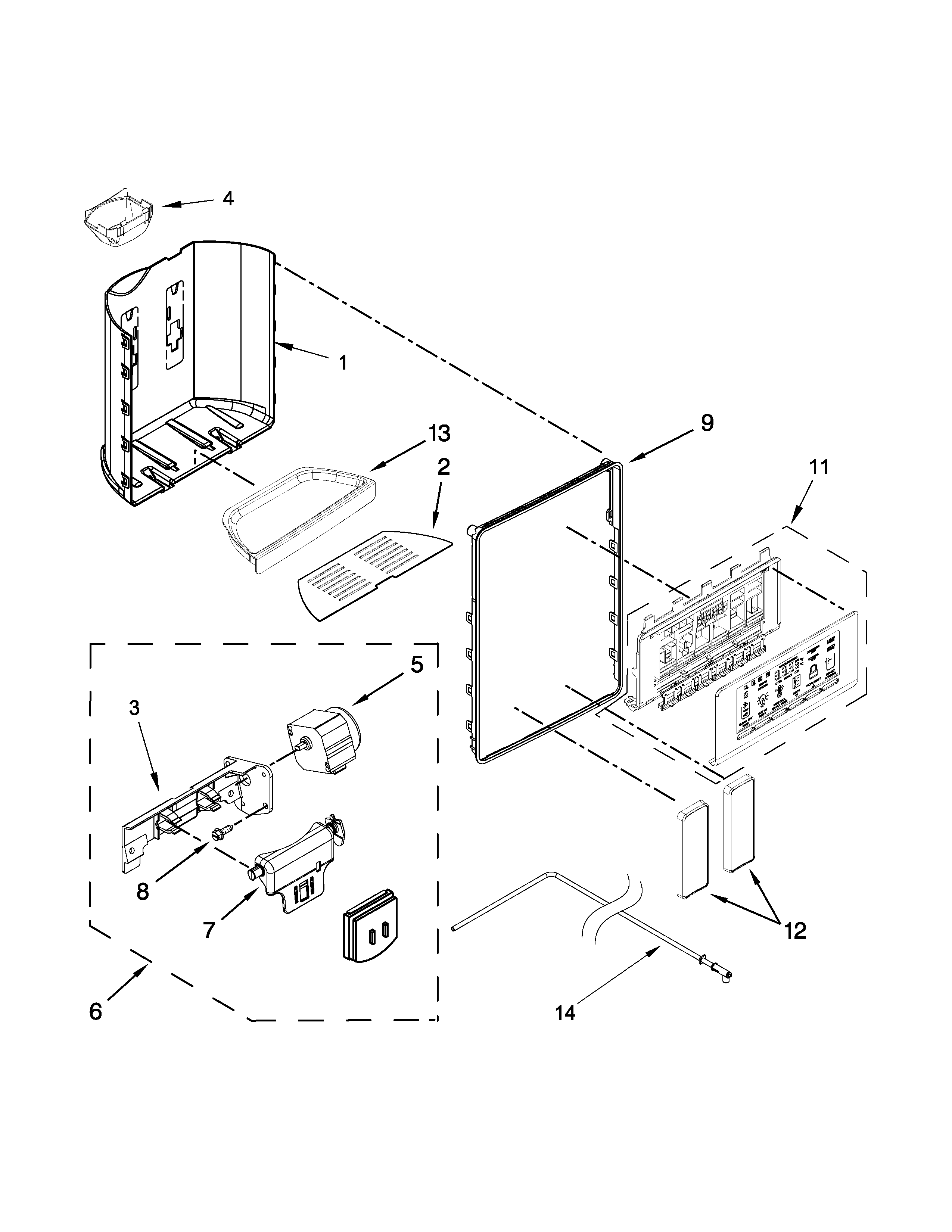 Whirlpool WRS965CIAM01 dispenser parts diagram