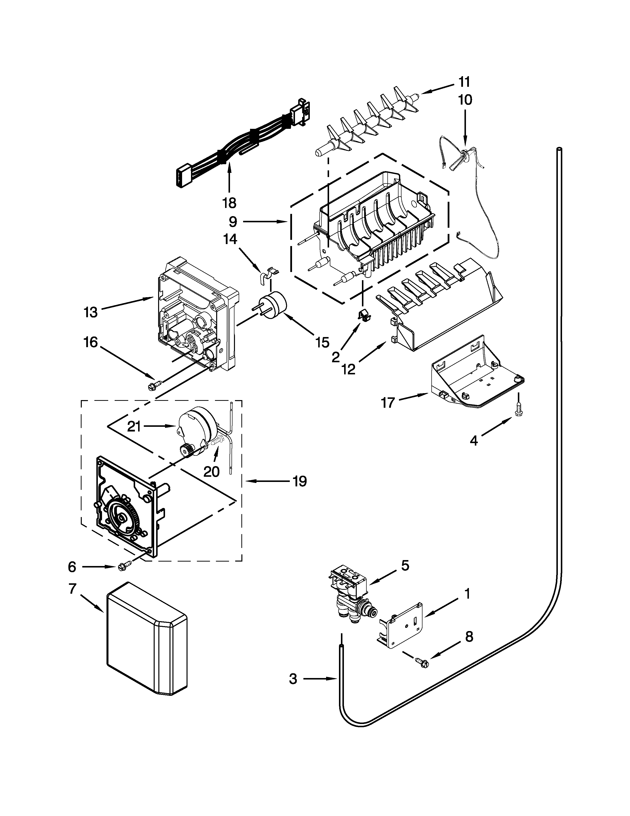 Whirlpool WRS965CIAM01 ice maker parts diagram