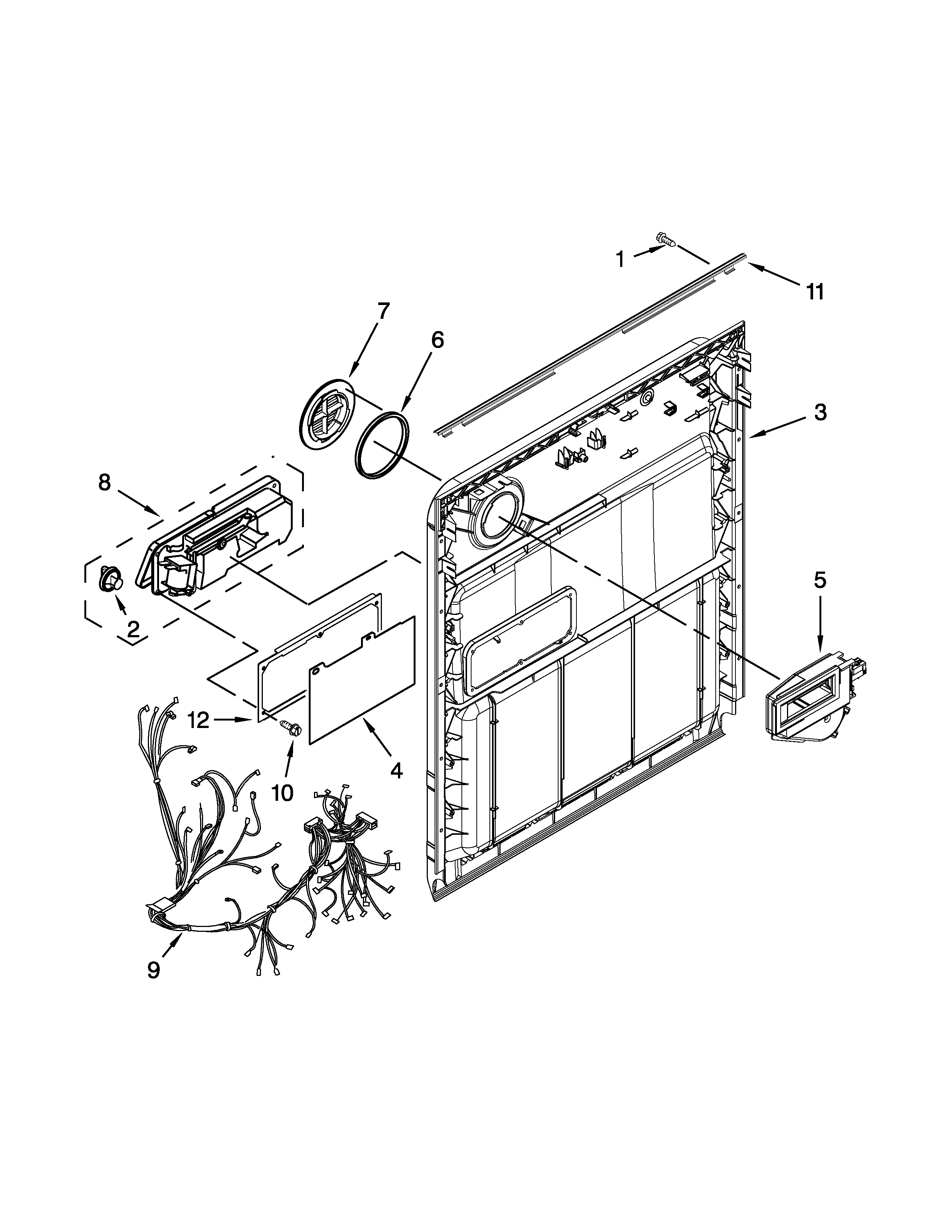 Whirlpool WDF730PAYB7 inner door parts diagram