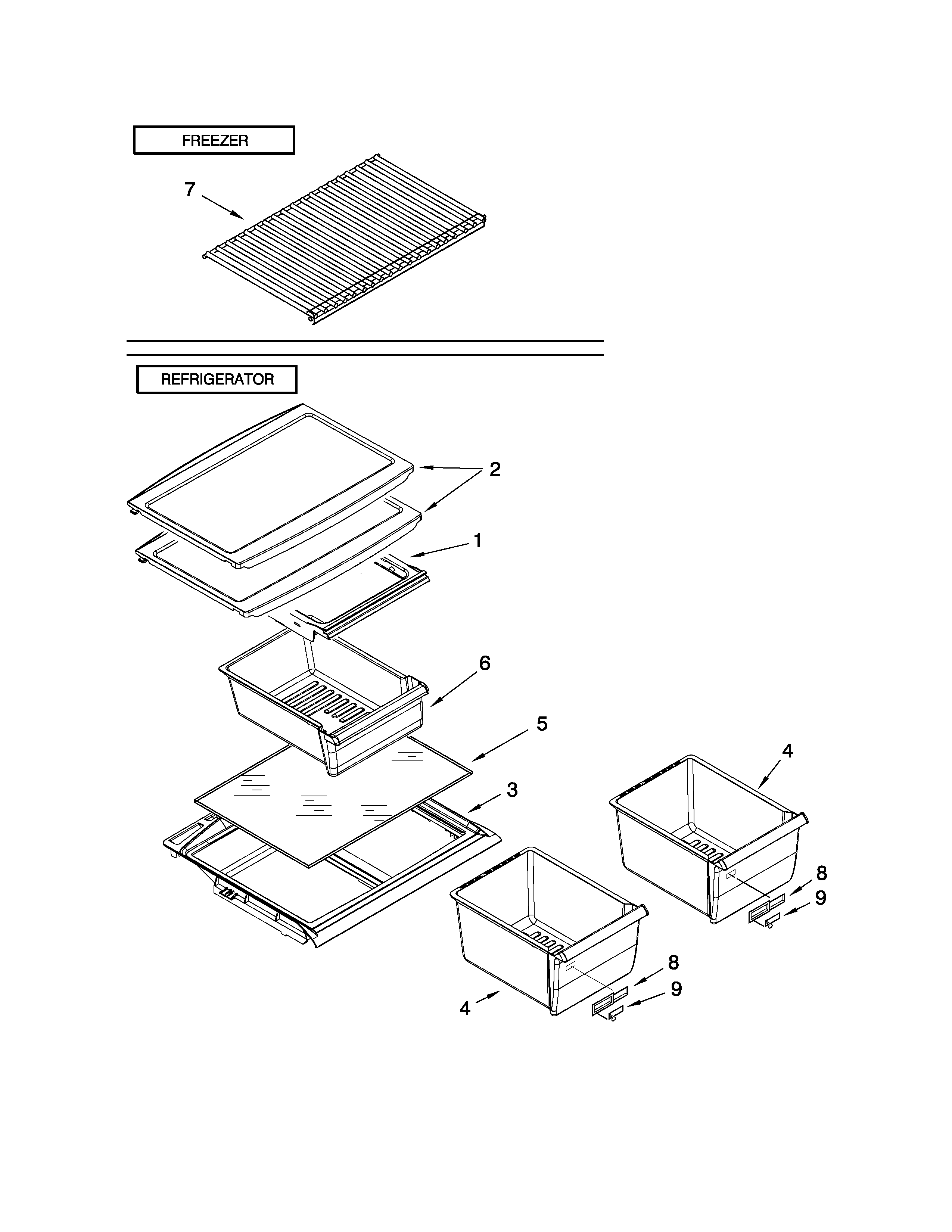 Whirlpool 8W8TXDGFBW00 shelf parts diagram
