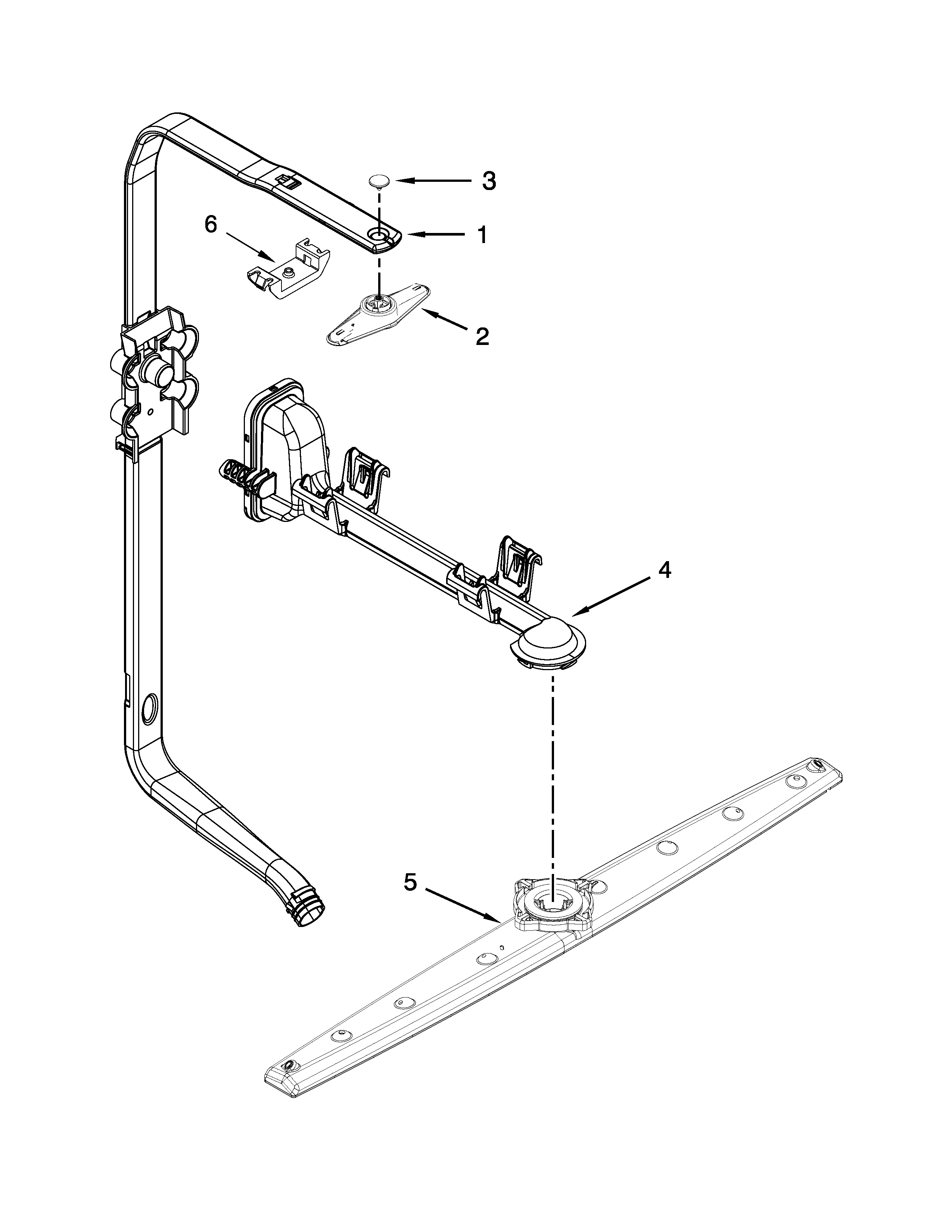 KitchenAid KDFE304DBL0 upper wash and rinse parts diagram
