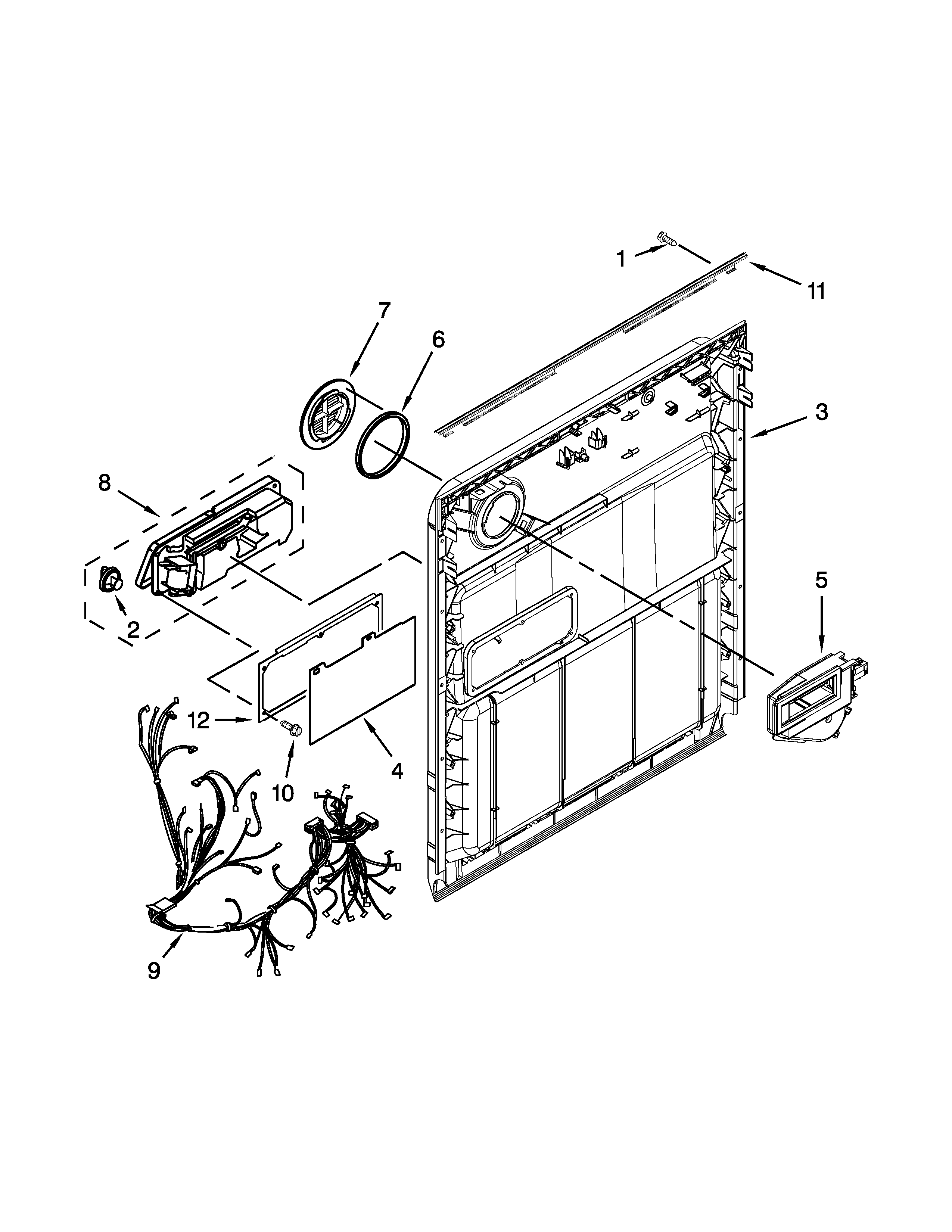 Whirlpool WDF530PSYW7 inner door parts diagram