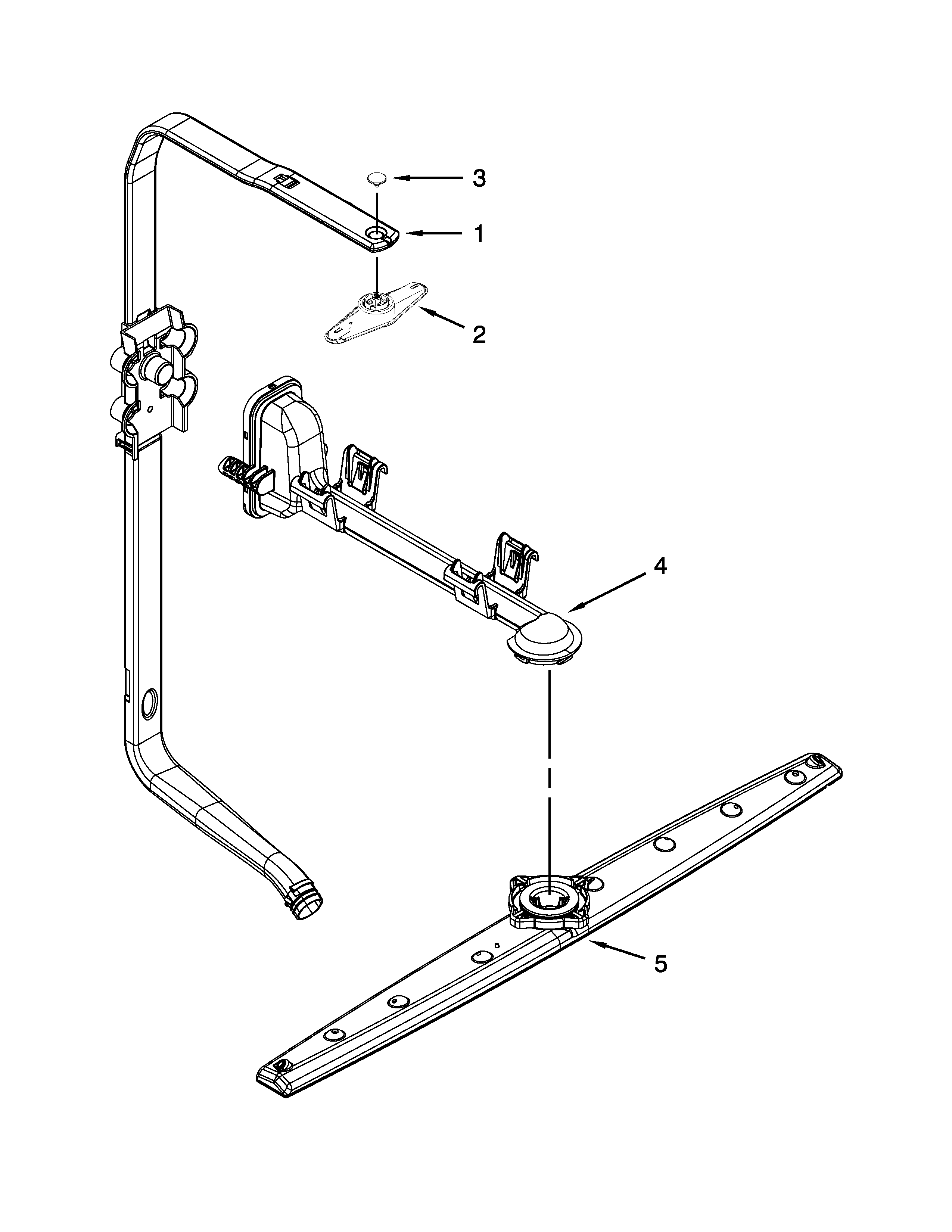 Whirlpool WDF530PSYW7 upper wash and rinse parts diagram
