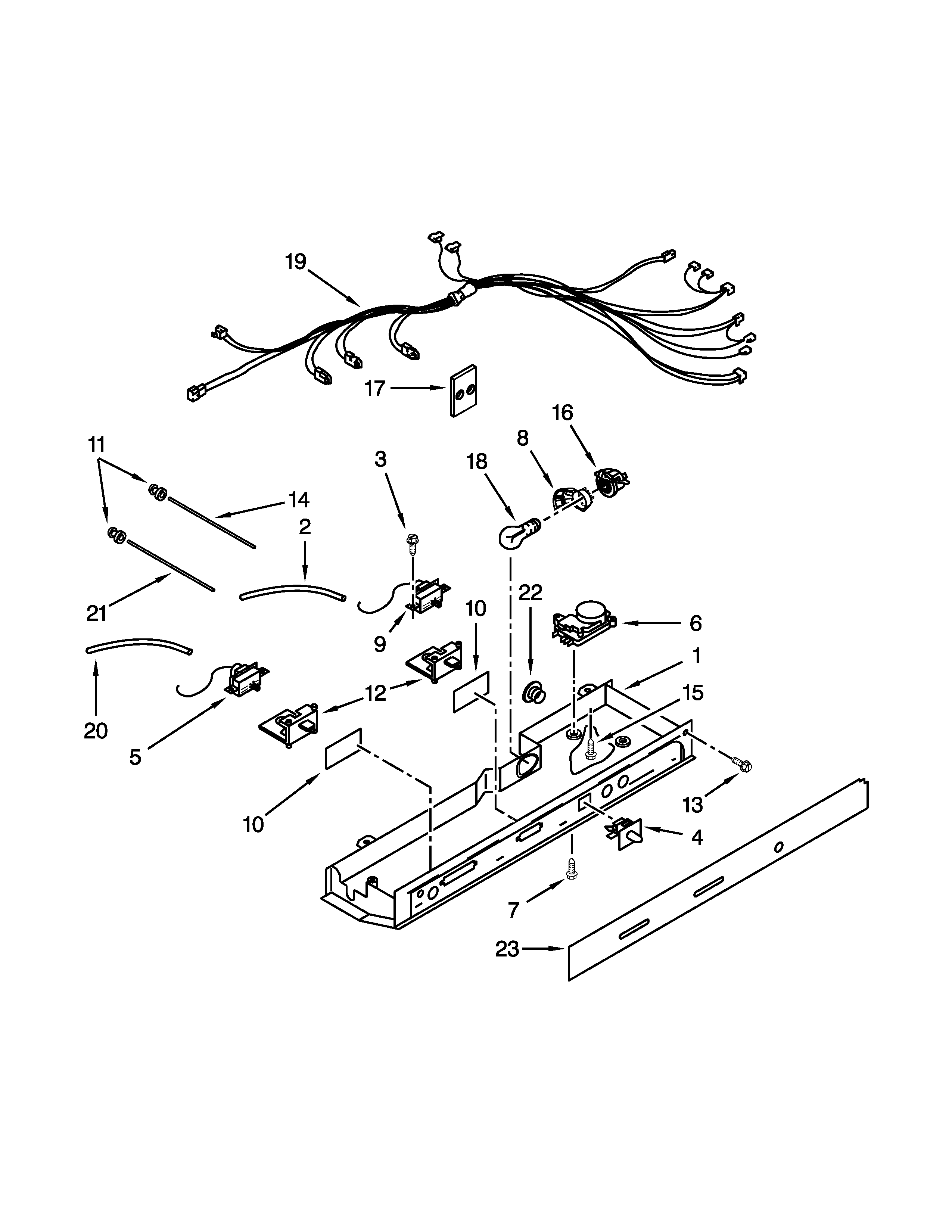 Whirlpool 5ED5FHKXVQ00 control box parts diagram