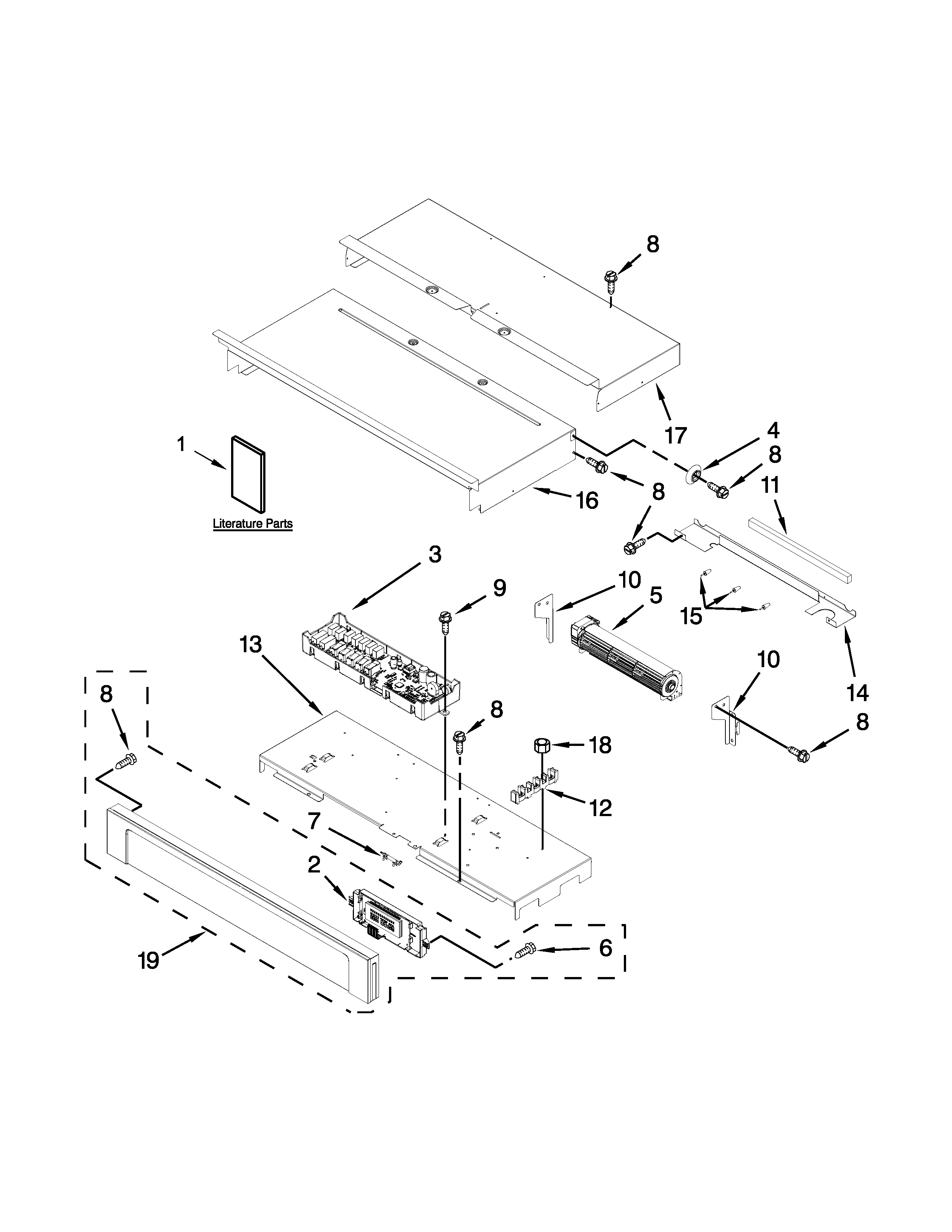 Whirlpool WOD93EC7AB00 control panel parts diagram