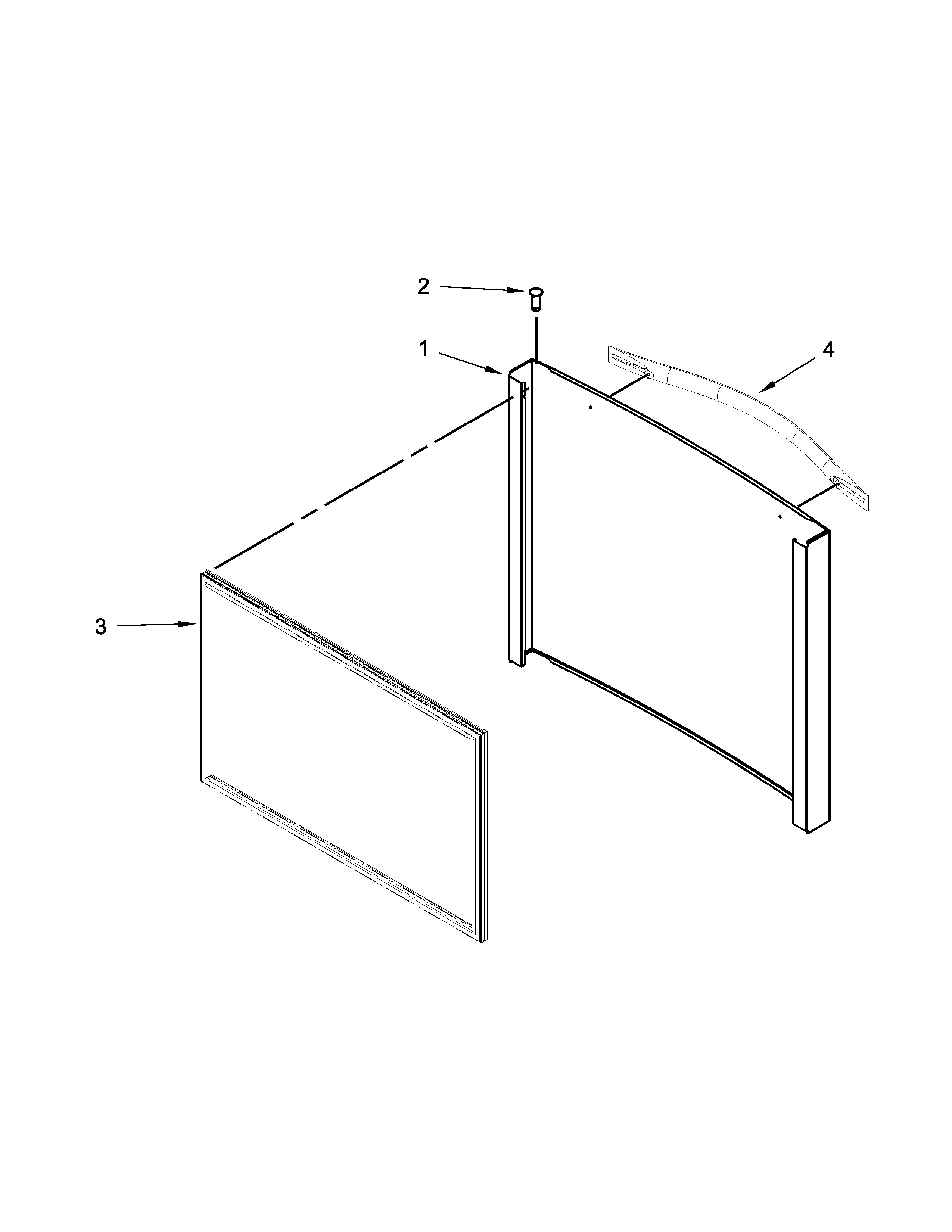 Whirlpool WRF560SFYW01 freezer door parts diagram