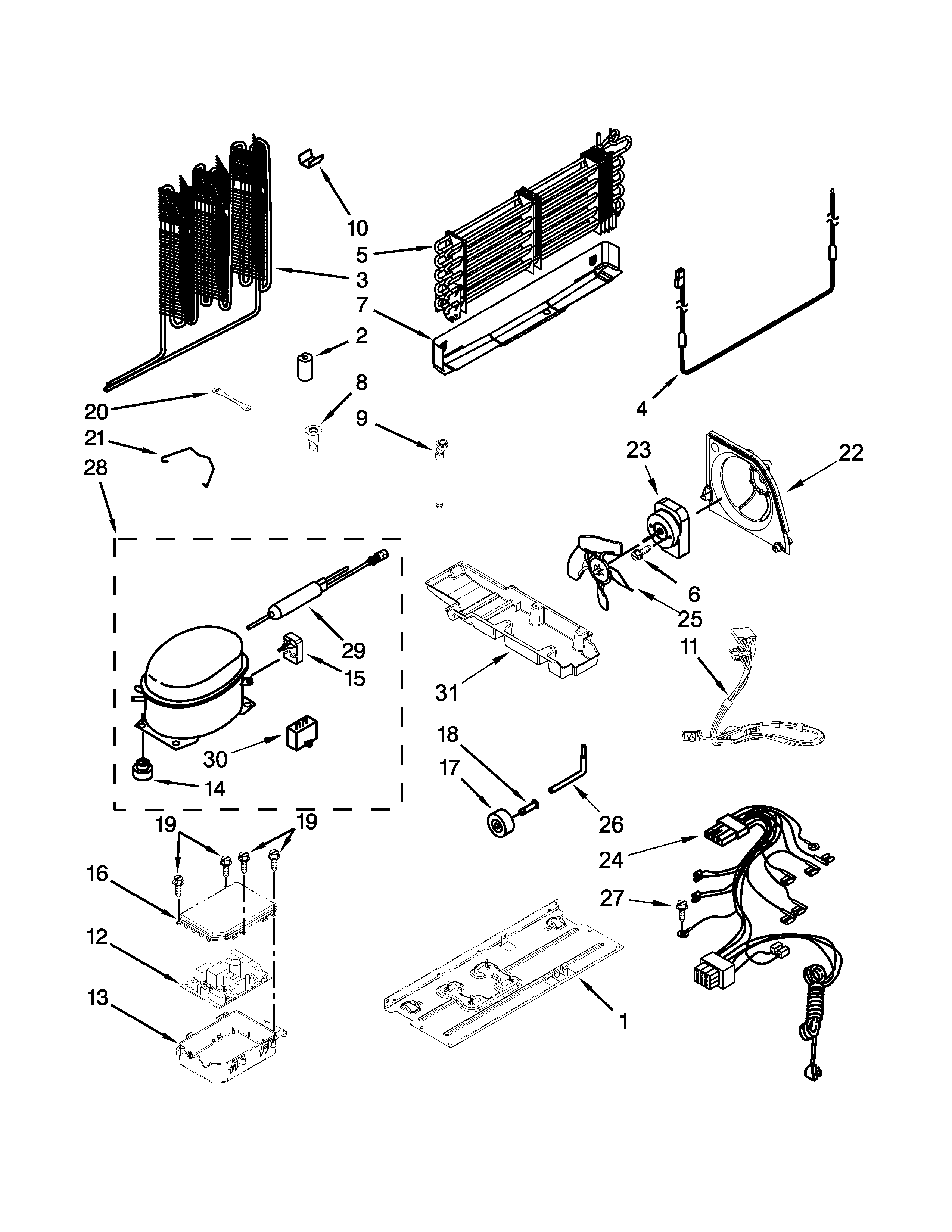 Whirlpool WRF560SFYW01 unit parts diagram