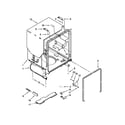 Whirlpool WDF530PLYW7 tub and frame parts diagram