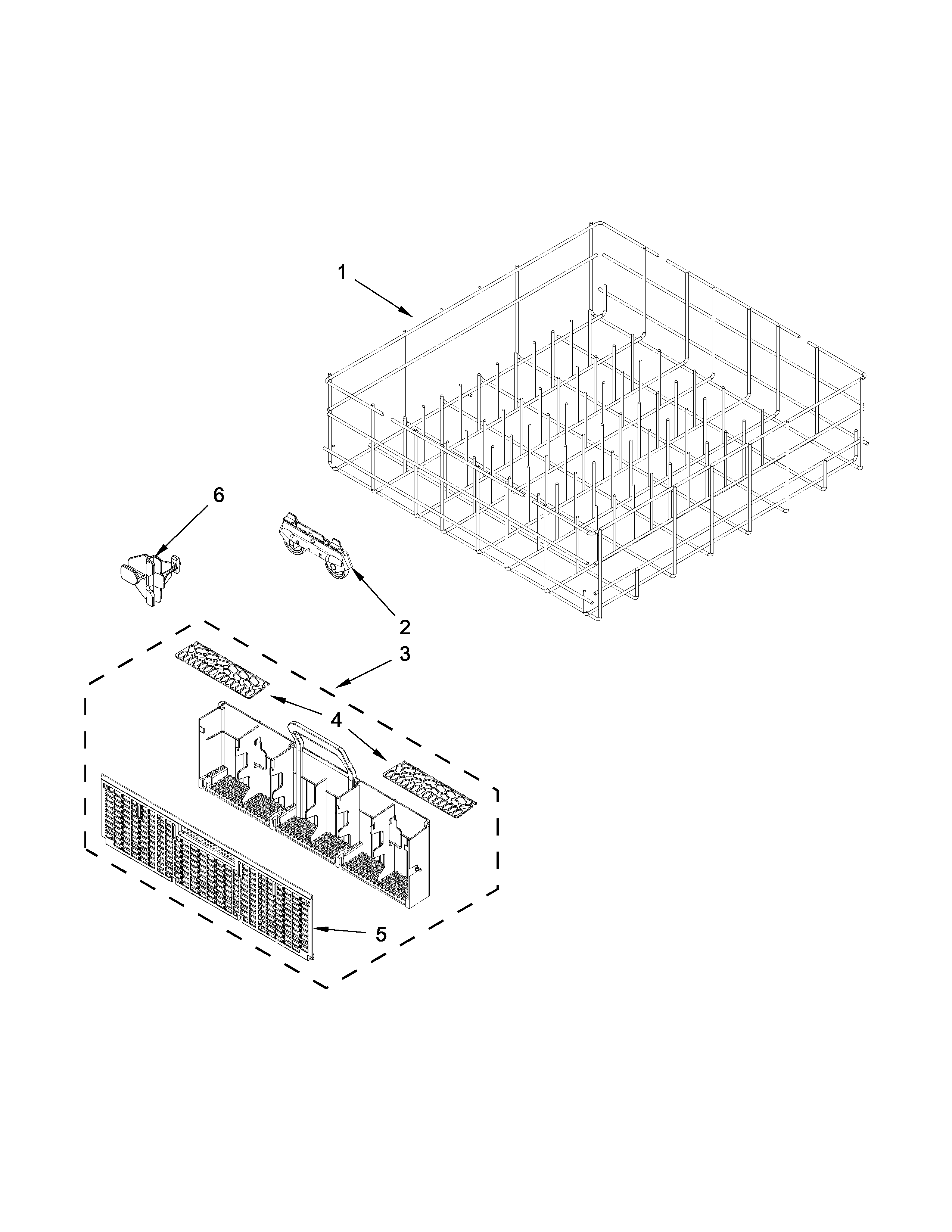 Whirlpool WDF530PLYM7 lower rack parts diagram
