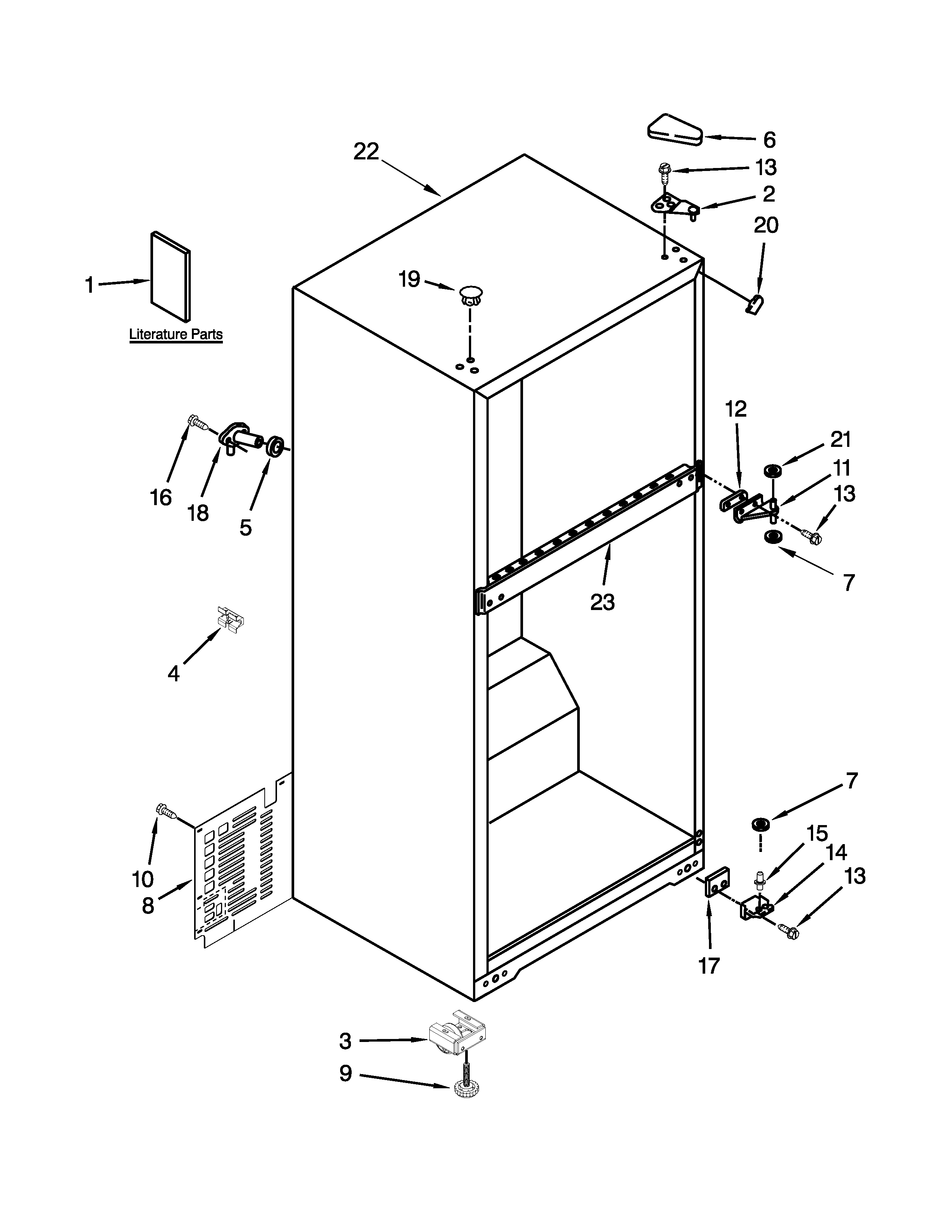 Whirlpool W6RXNGFWS00 cabinet parts diagram