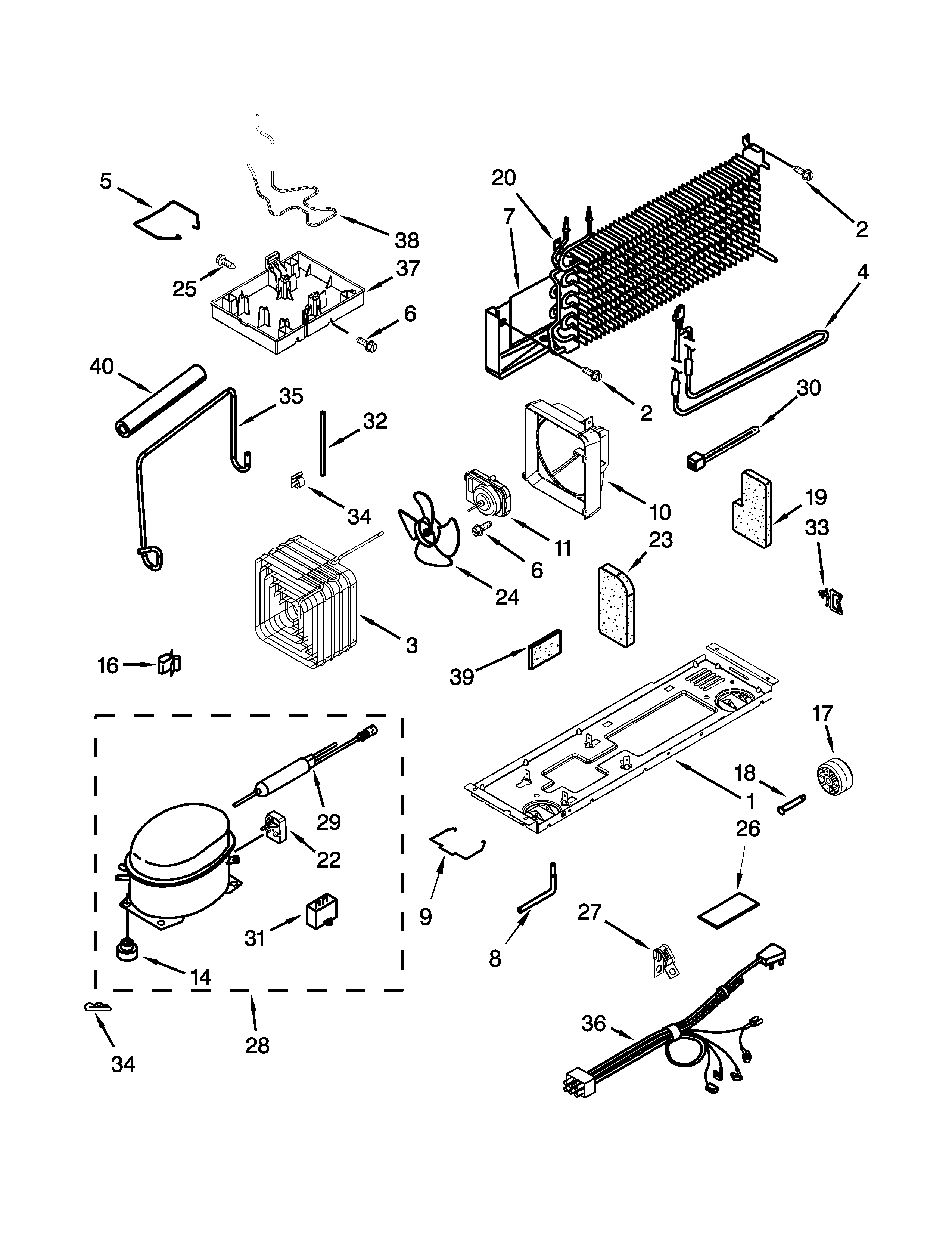 Whirlpool W6RXNGFWS00 unit parts diagram