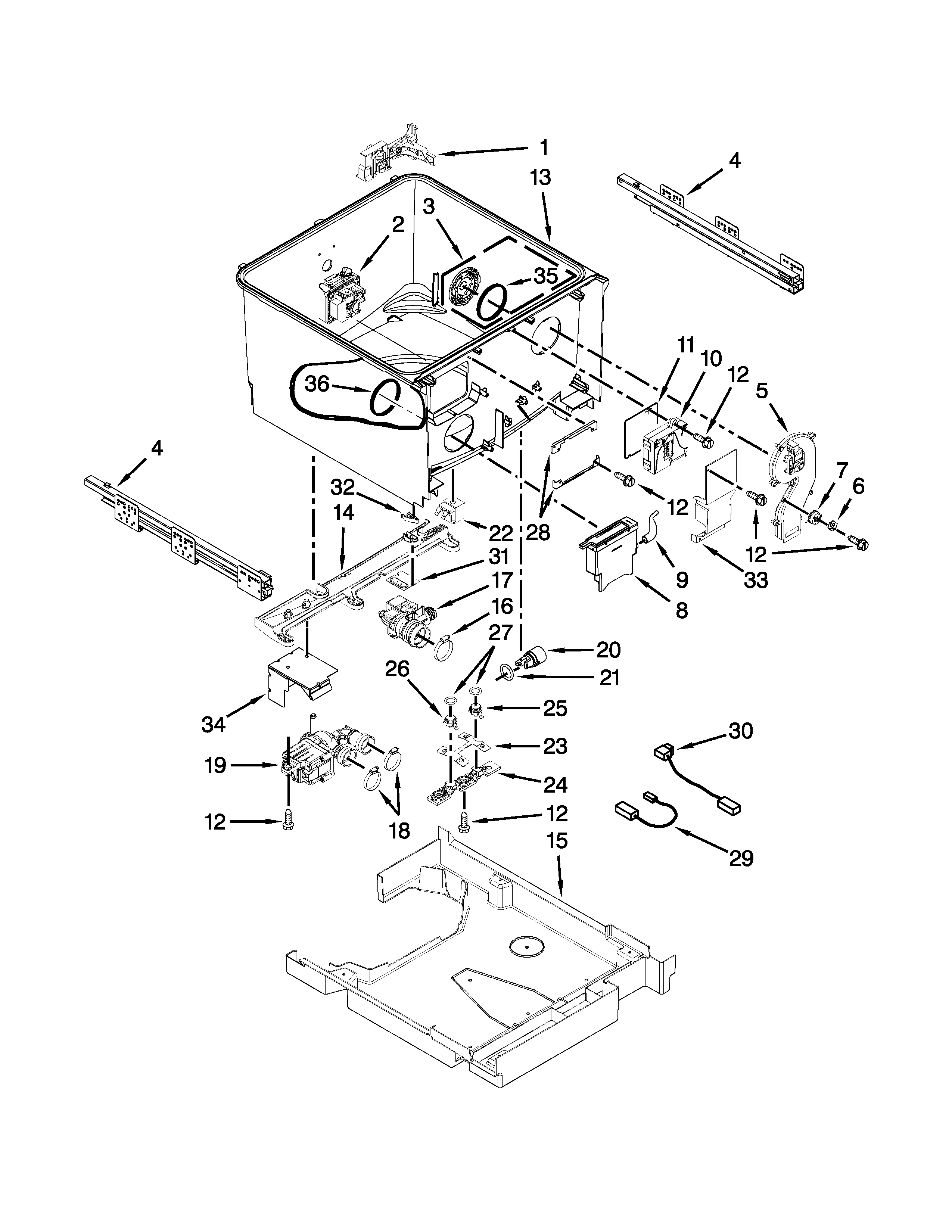 Maytag MDD8000AWB0 tub parts diagram