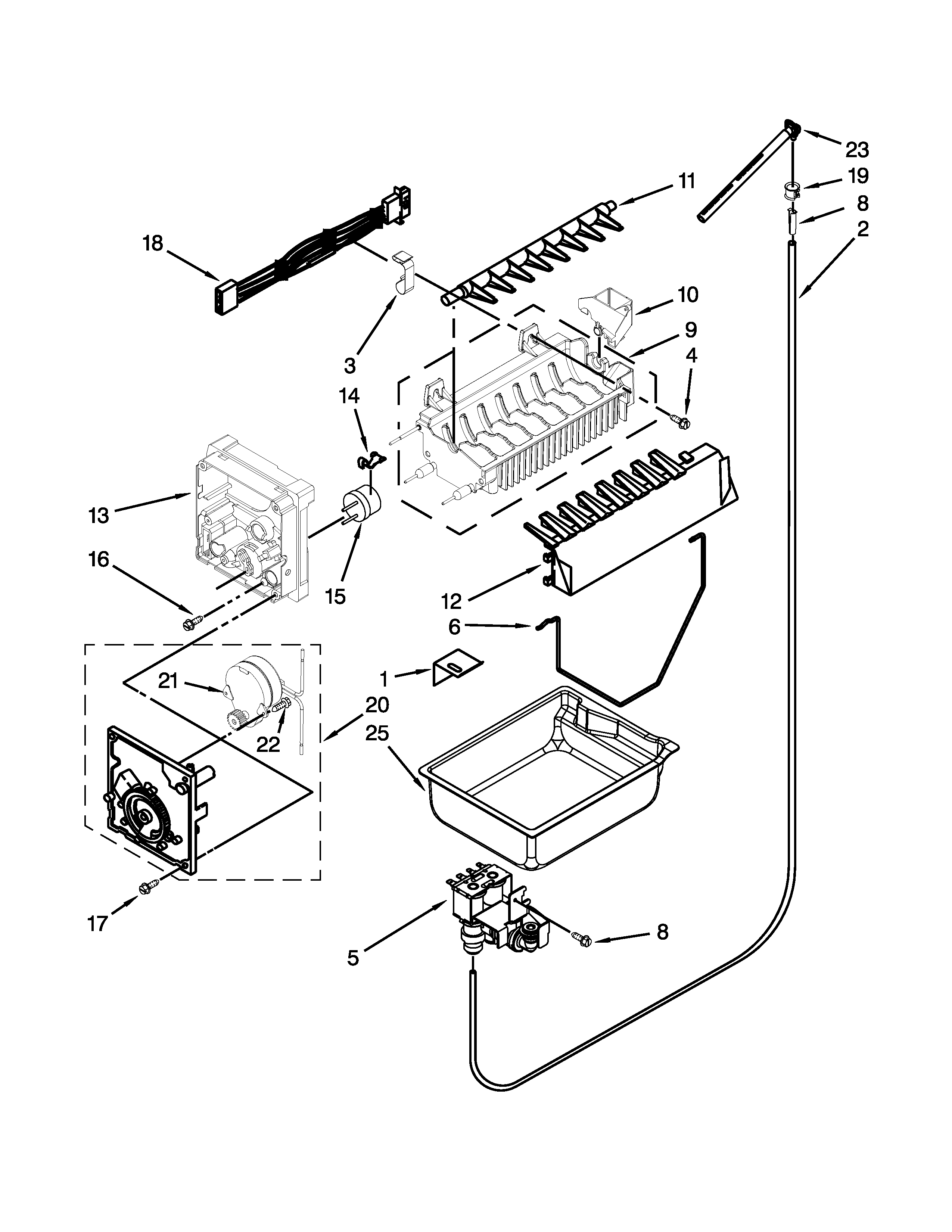 Jenn-Air JFC2290VEM3 icemaker parts diagram