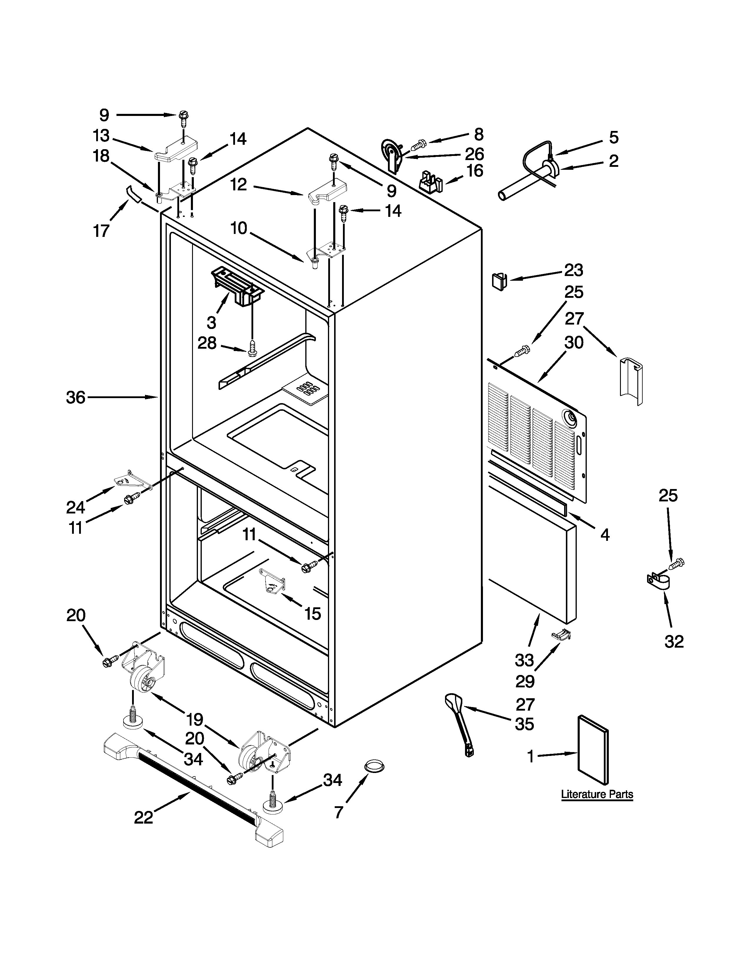 Jenn-Air JFC2290VEM5 cabinet parts diagram