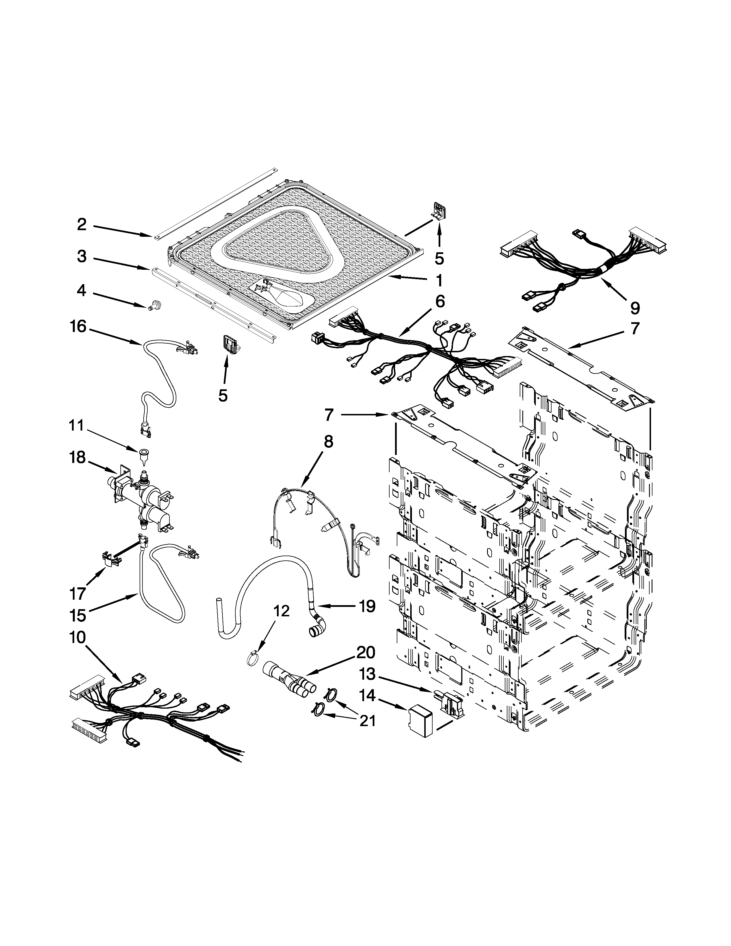 KitchenAid KUDH03DTSS0 frame and lid parts diagram