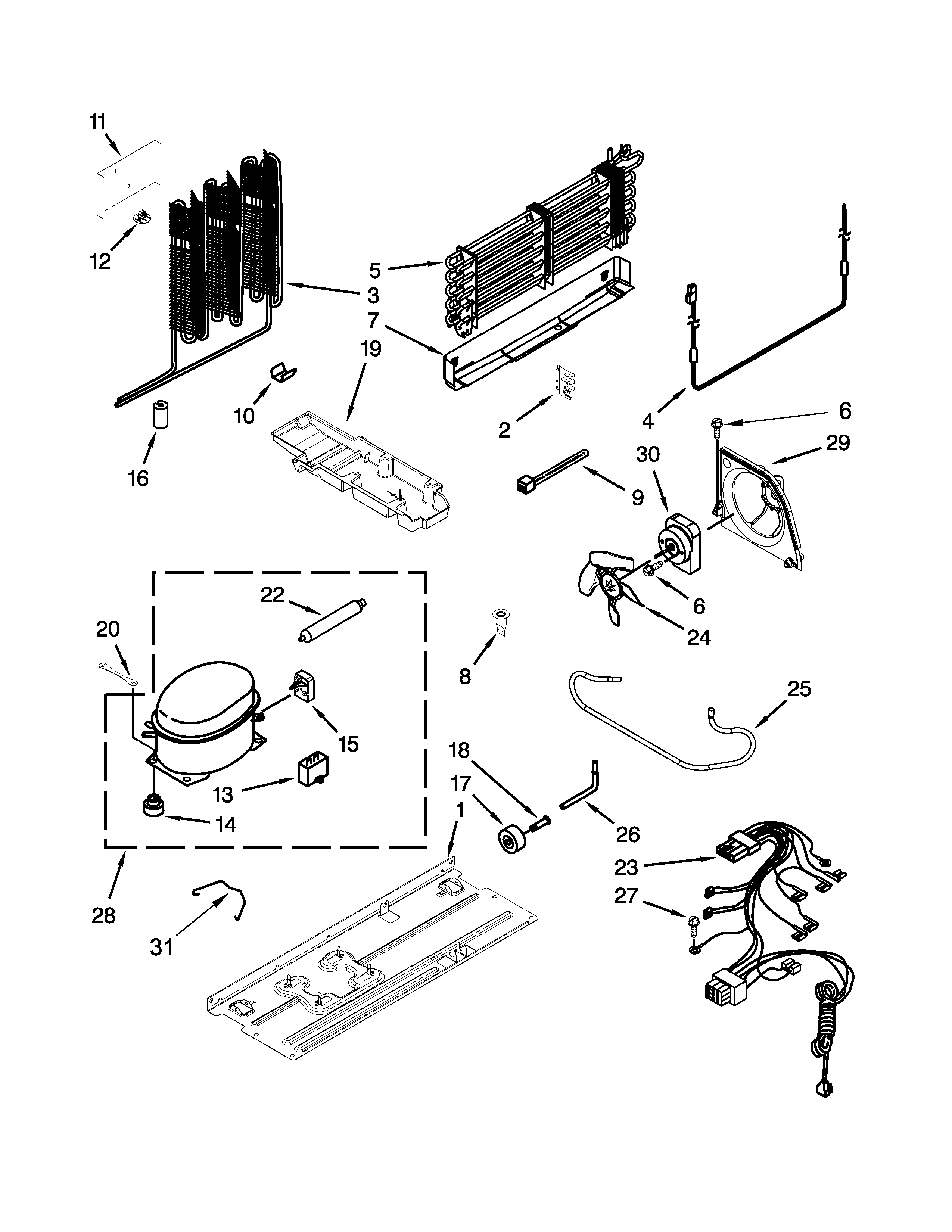 Whirlpool WRT351SFTF00 unit parts diagram
