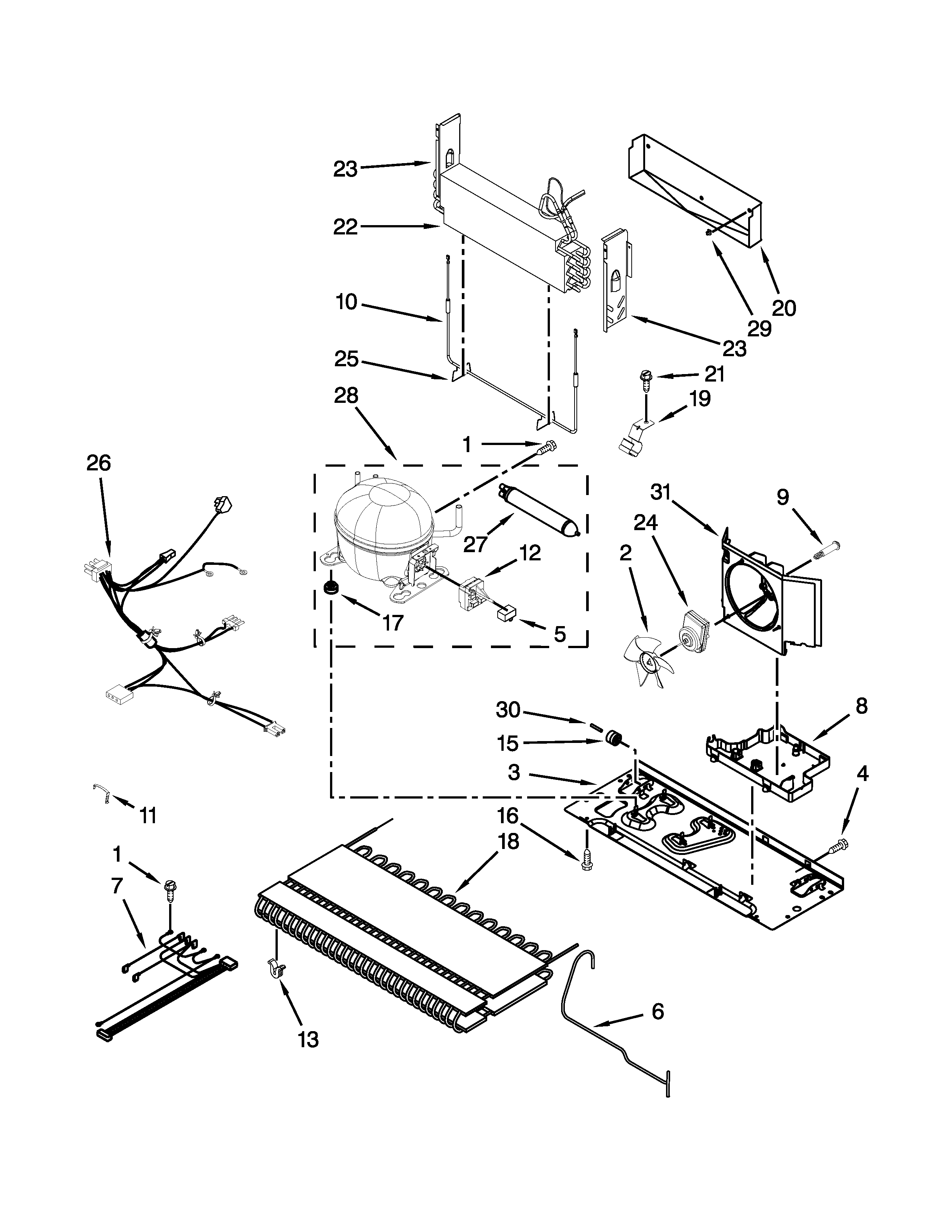 Whirlpool GX5FHTXVB07 unit parts diagram