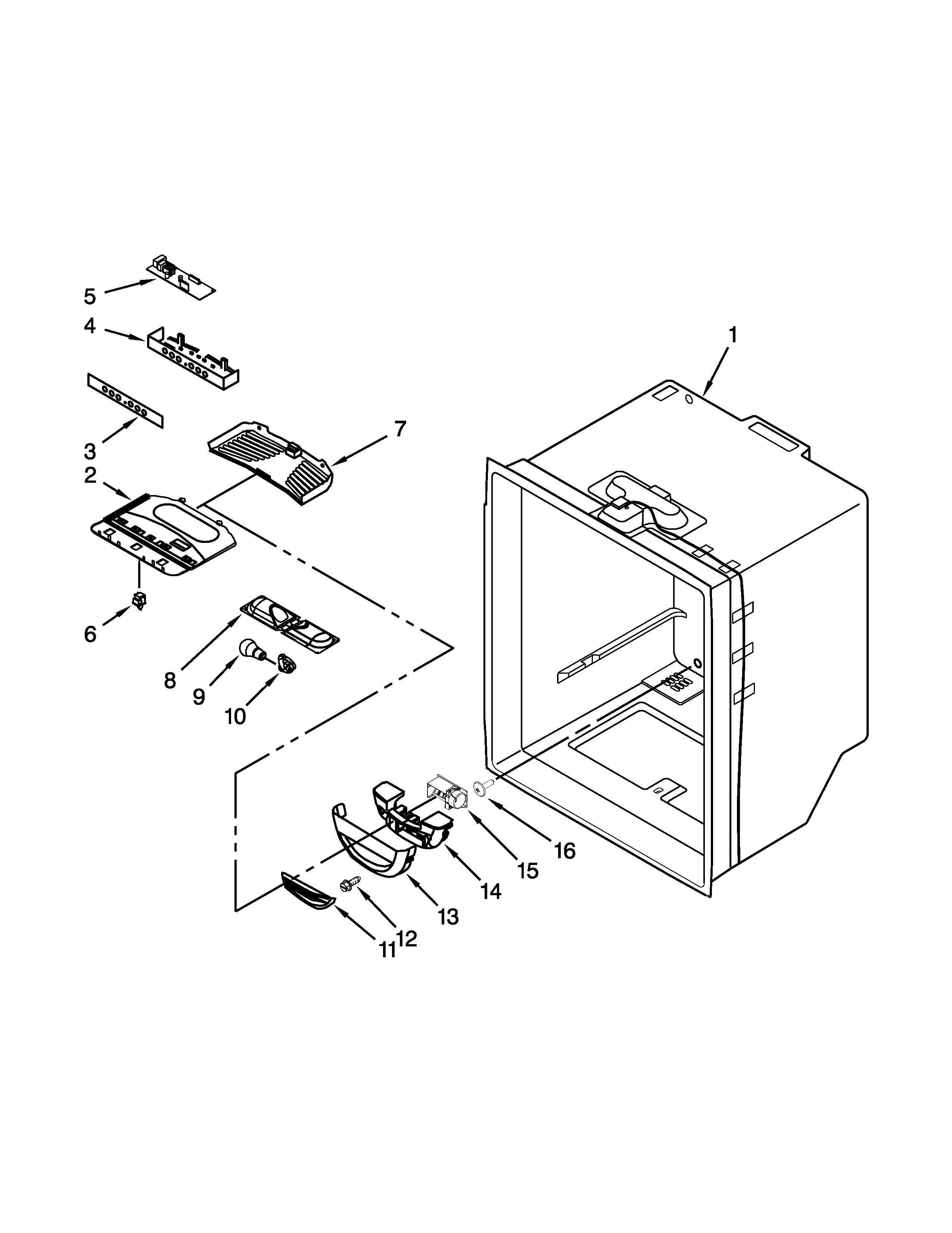 Whirlpool WRB322DMBW00 refrigerator liner parts diagram