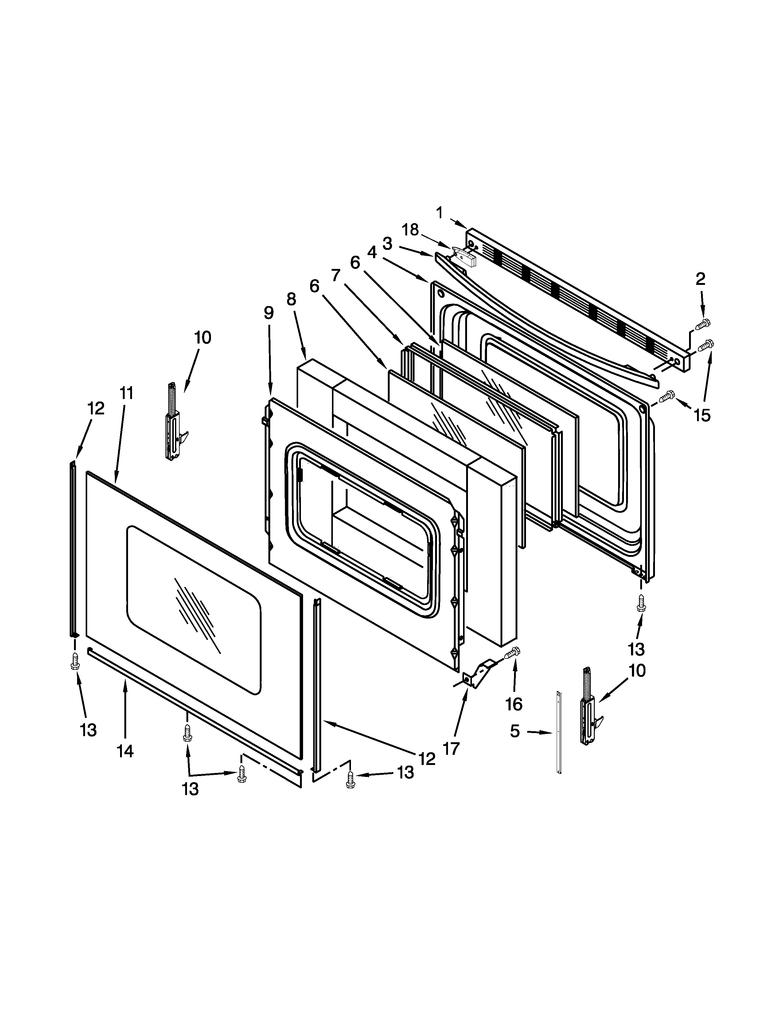 Whirlpool WFE524CLBW0 door parts diagram