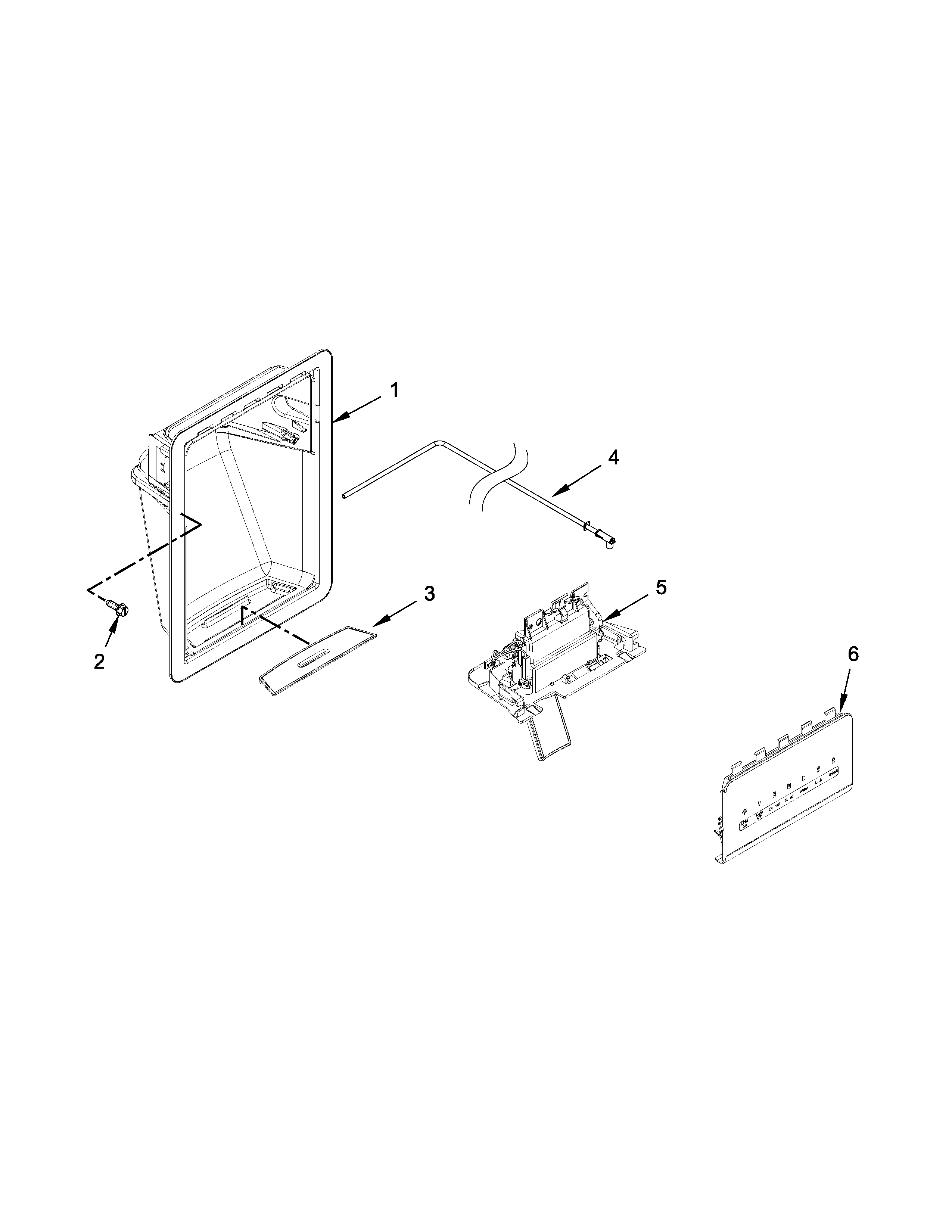 Whirlpool 7WRS22FDBF00 dispenser parts diagram