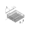 Whirlpool DU1015XTXD3 upper rack and track parts diagram