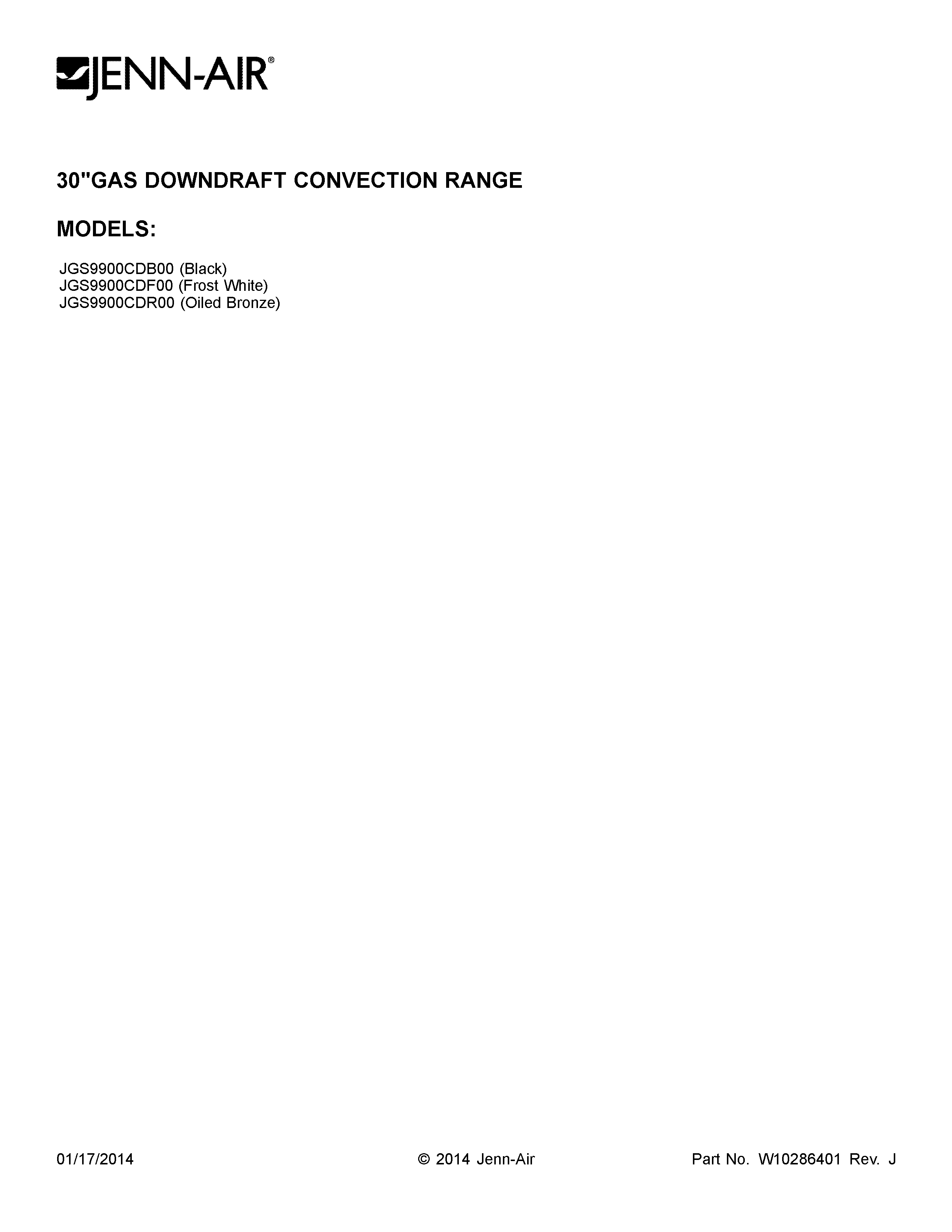 Jenn-Air JGS9900CDB00 cover sheet diagram