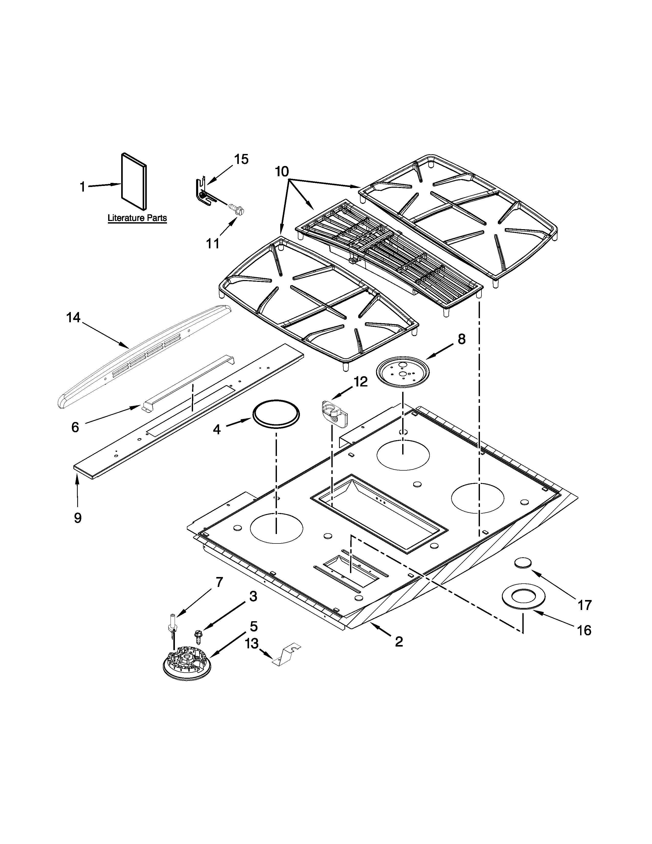 Jenn-Air JGS9900CDB00 cooktop parts diagram