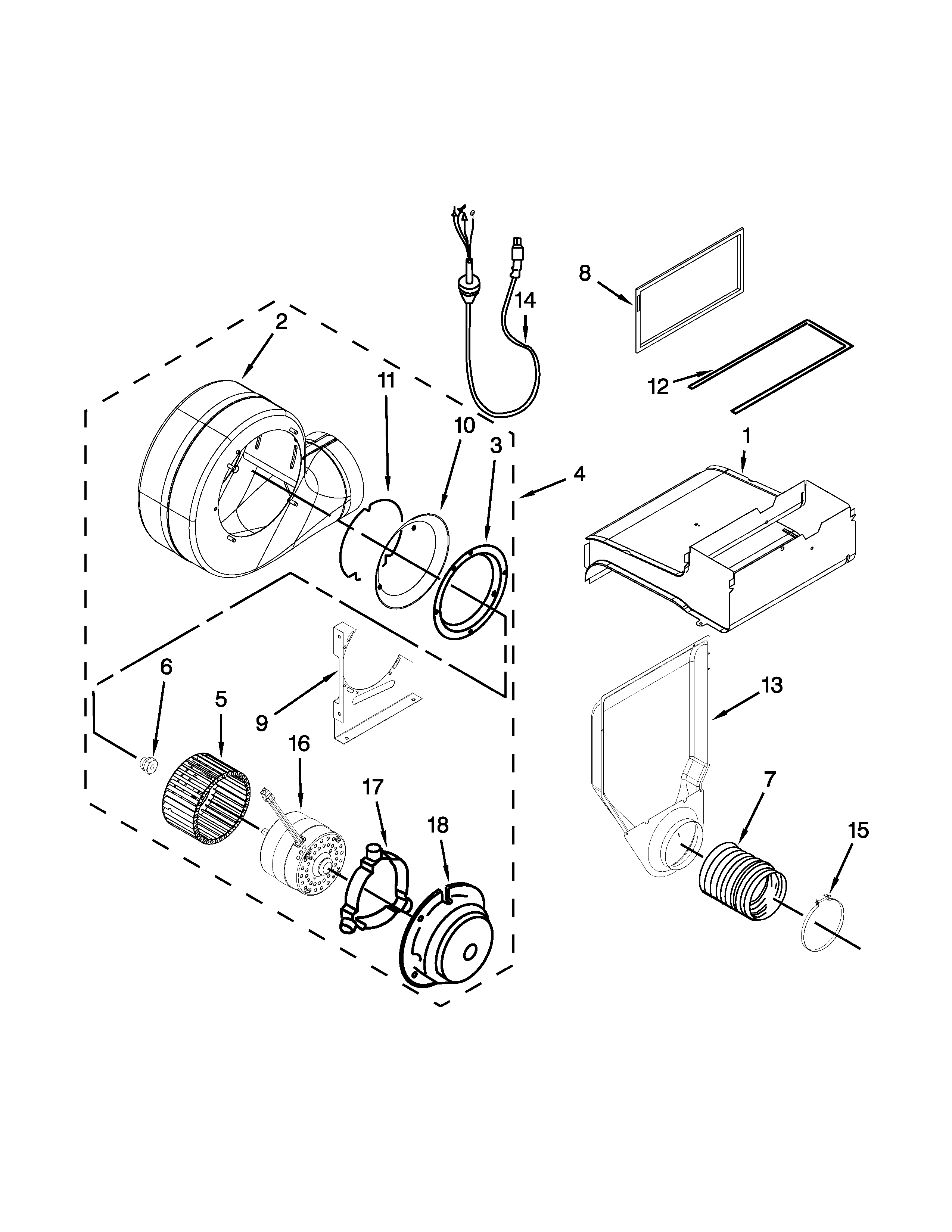 Jenn-Air JGS9900CDB00 blower unit parts diagram
