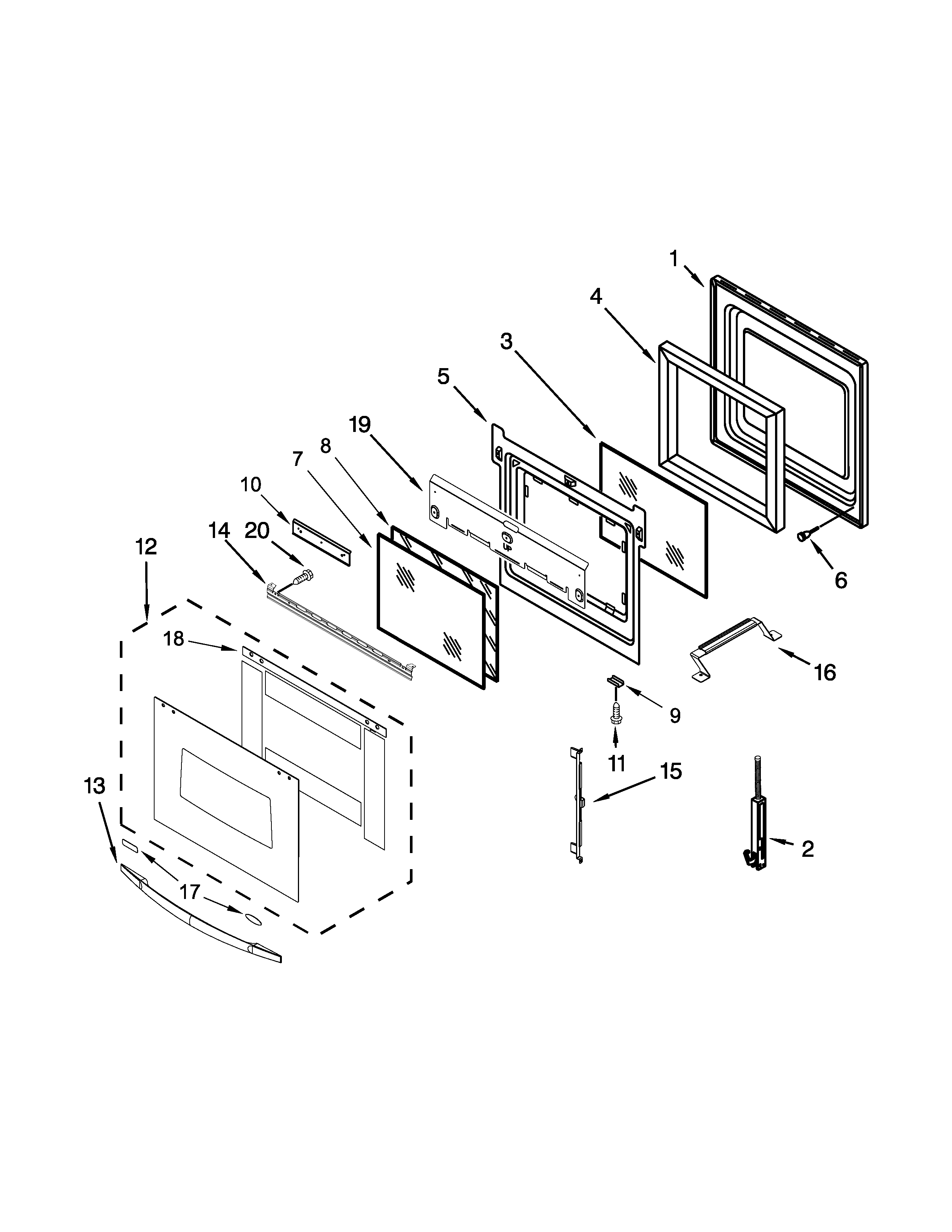 Whirlpool RBD245PRT05 upper door parts diagram